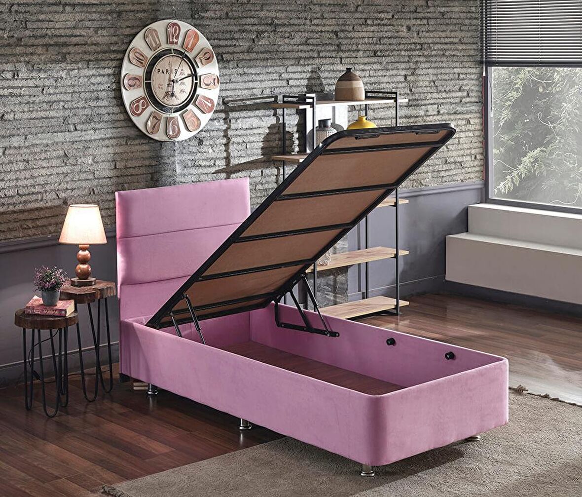 Niron Yatak Pinky Tek Kişilik Pembe Baza + Başlık 100 x 200 cm