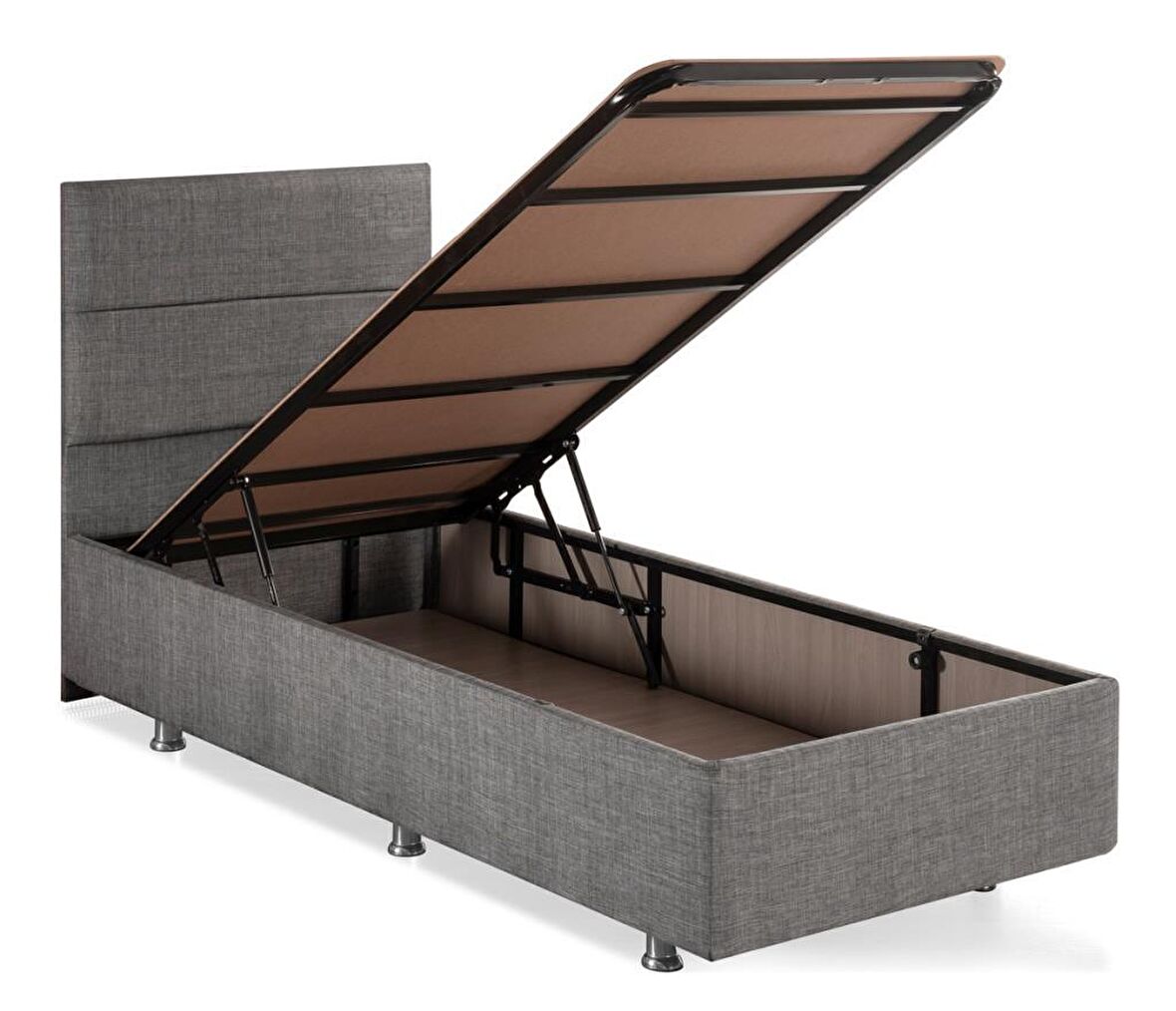 Niron Yatak Silver Tek Kişilik Gri Baza + Başlık 100 x 200 cm