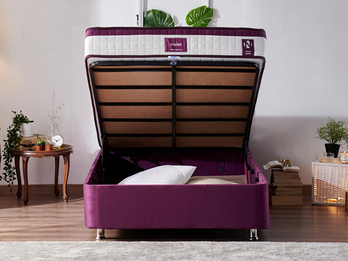 Niron Yatak Purple Tek Kişilik Mor Baza 120 x 200 cm