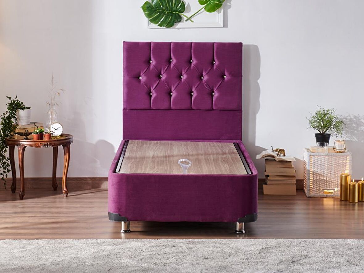 Niron Yatak Violet Tek Kişilik Mor Baza + Başlık 90 x 200 cm