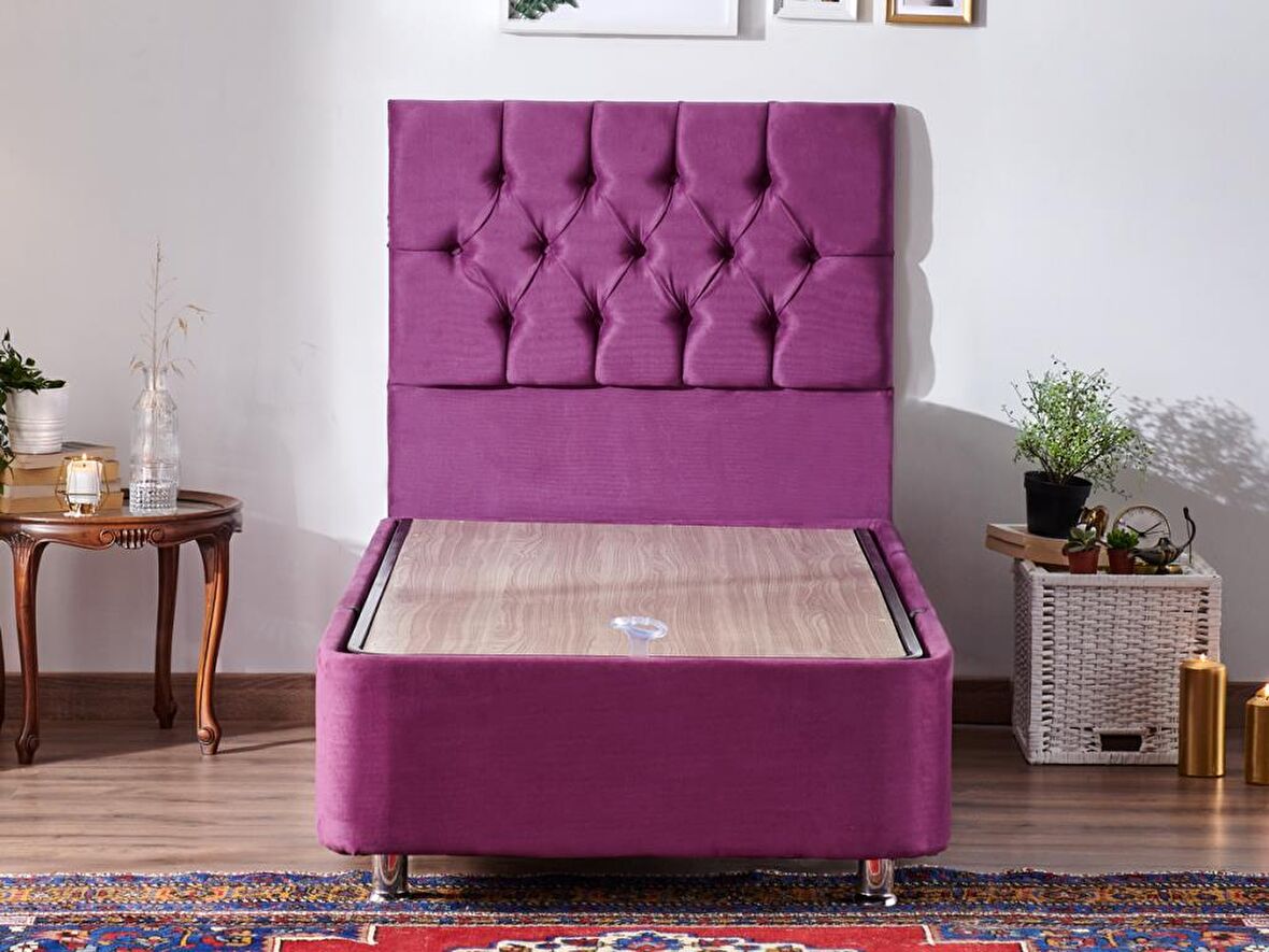 Niron Yatak Purple Tek Kişilik Mor Baza + Başlık 80 x 180 cm