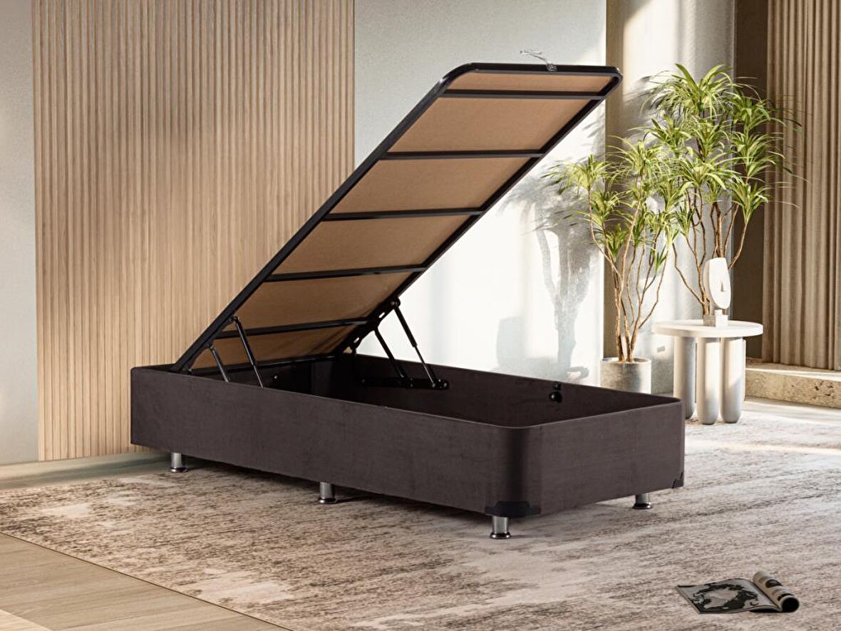 Niron Yatak Ela Tek Kişilik Füme Baza 120 x 200 cm