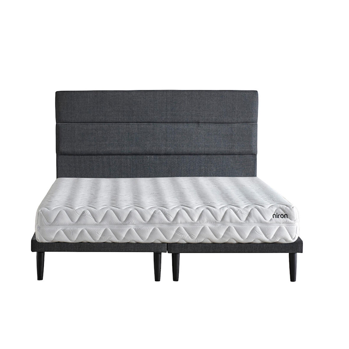 Niron Slim Pocket 160x200 cm Çift Kişilik Yatak Baza Başlık Takımı - Baza, Başlık ve Yatak Seti