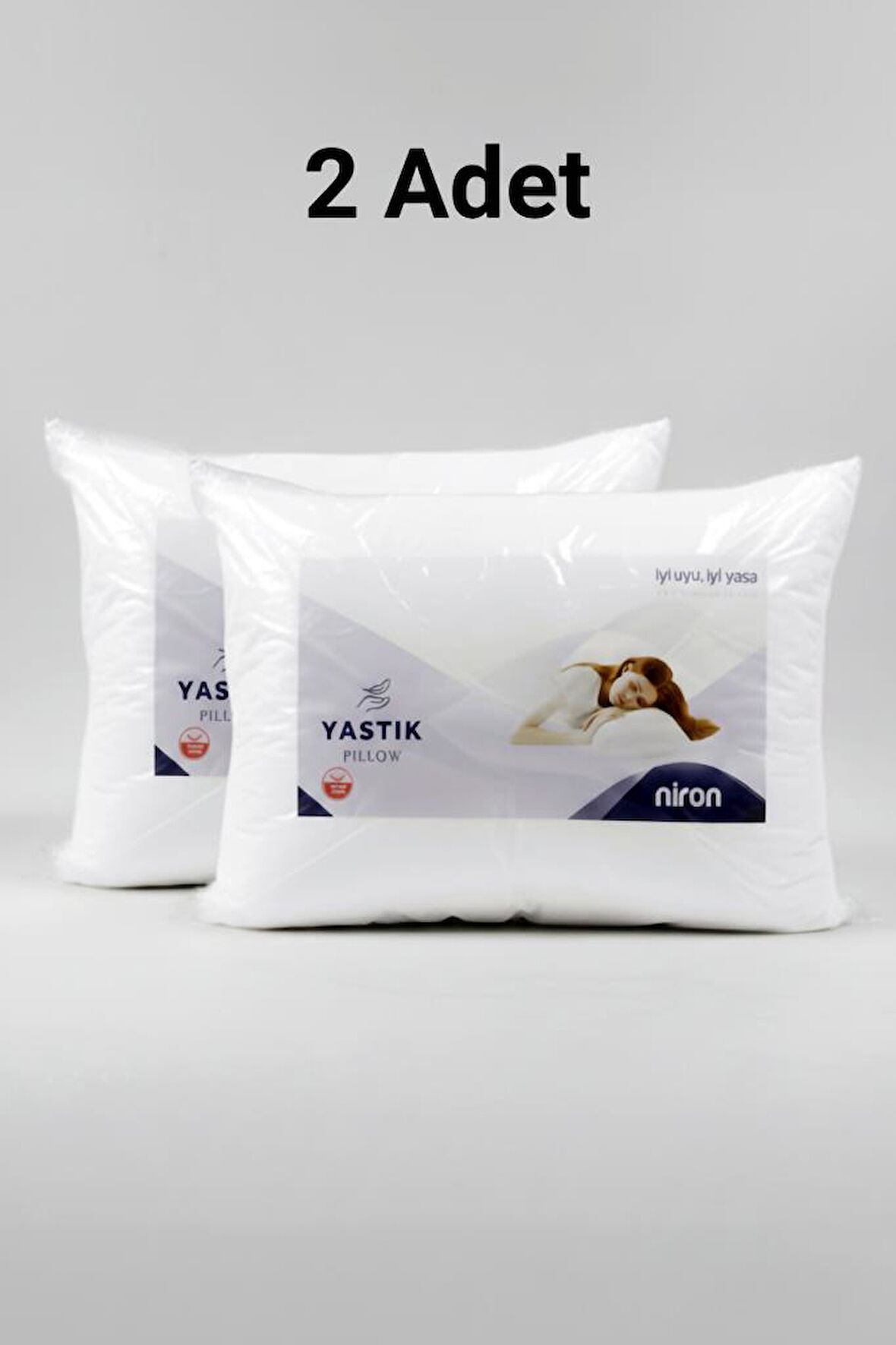 Niron 2’li Silikon Yastık Seti – 50x70 cm, 700 gr, Mikrofiber Kumaş, Yumuşak Destek
