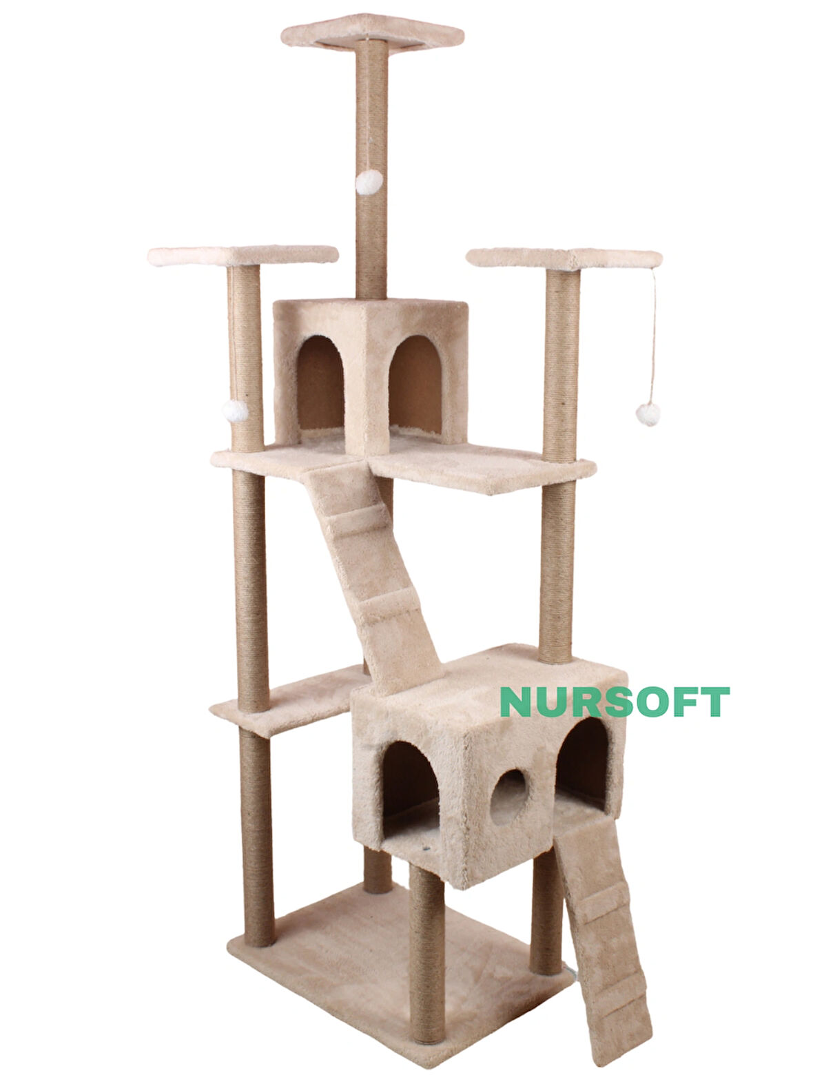 Nursoft Residence Kedi Tırmalama Evi - Bej