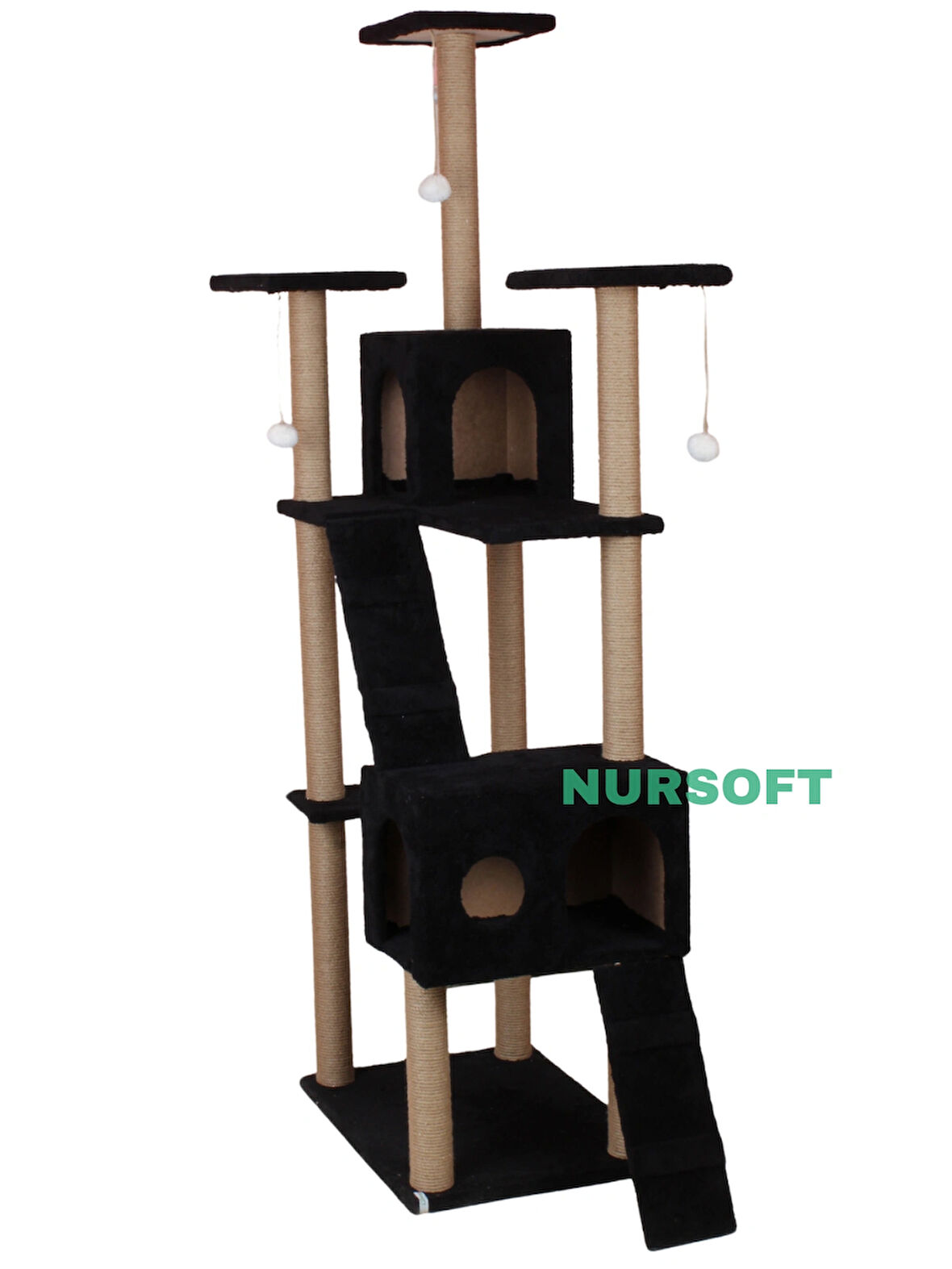 Nursoft Residence Kedi Tırmalama Evi - Siyah