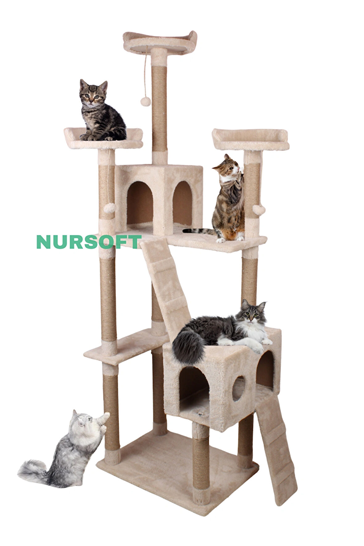 Nursoft Cat City Kedi Evi Kedi Tırmalama Ve Kedi Oyun Evi