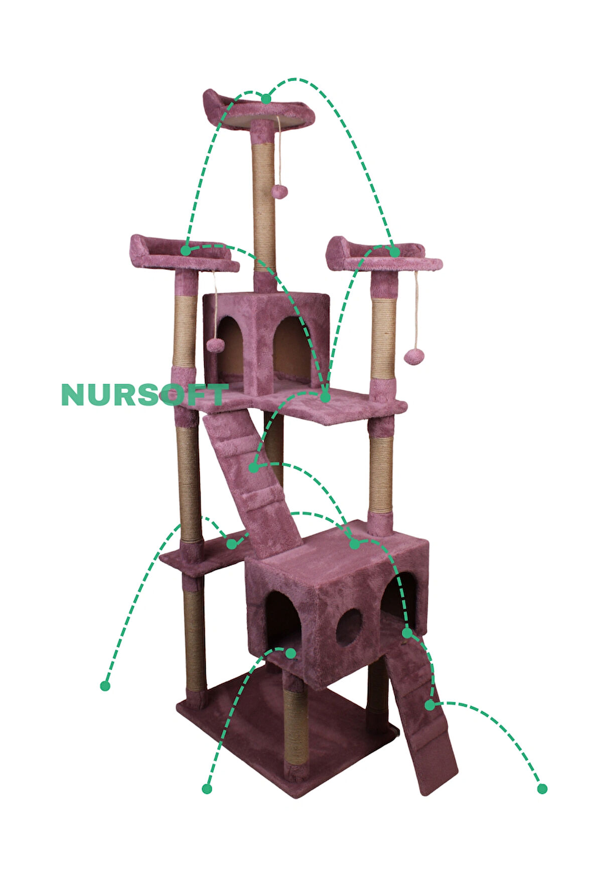 Nursoft Cat City Kedi Evi Kedi Tırmalama Ve Kedi Oyun Evi