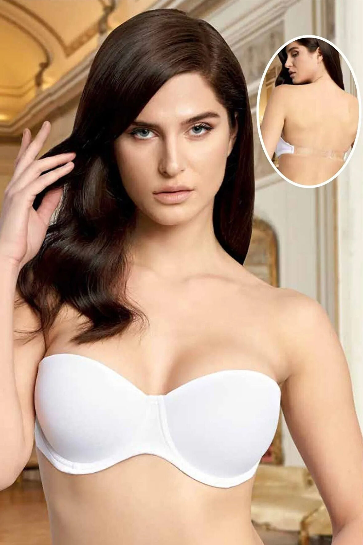 Destekli Şeffaf Askılı Sütyen