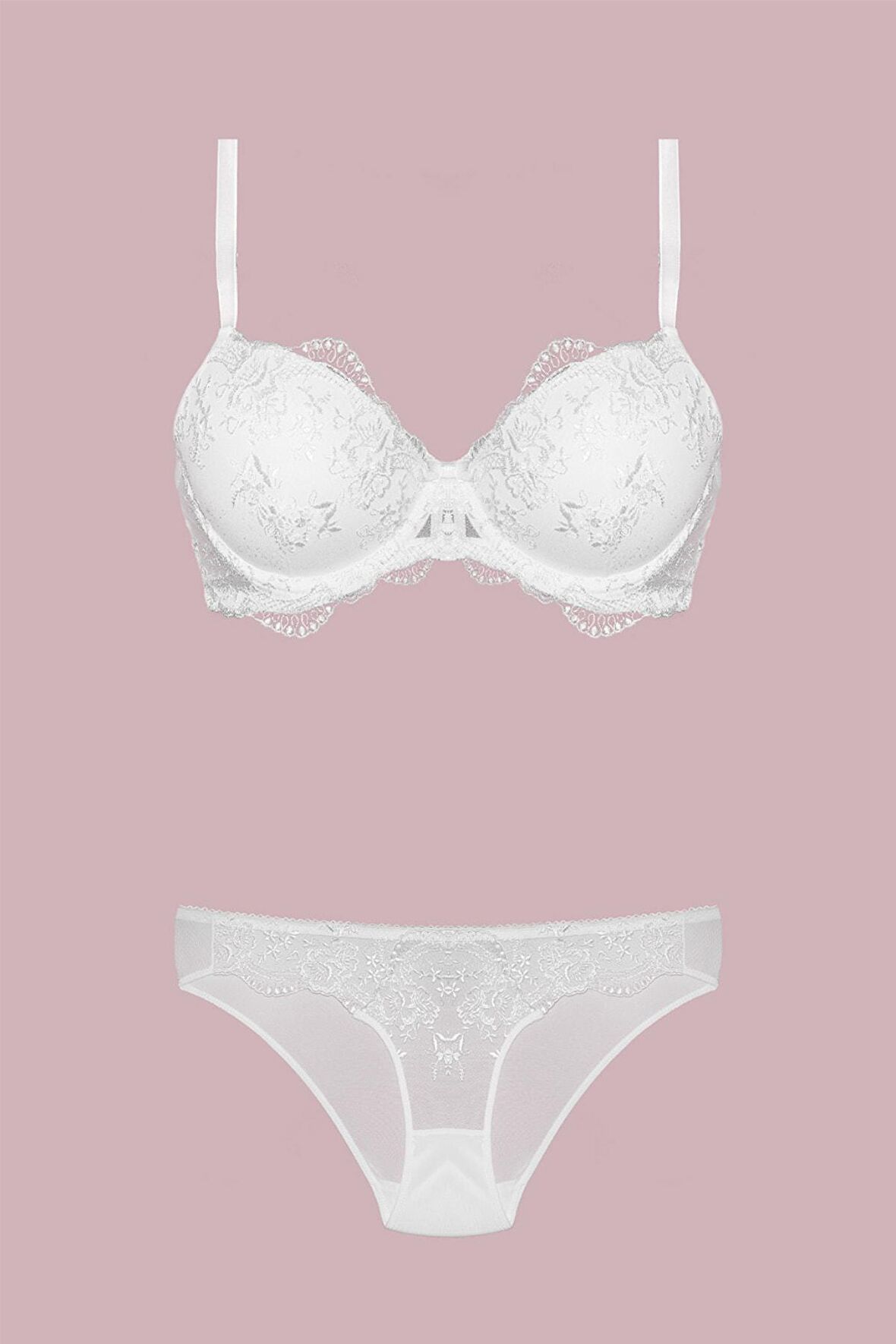 Desteksiz Dantelli Sütyen Takım