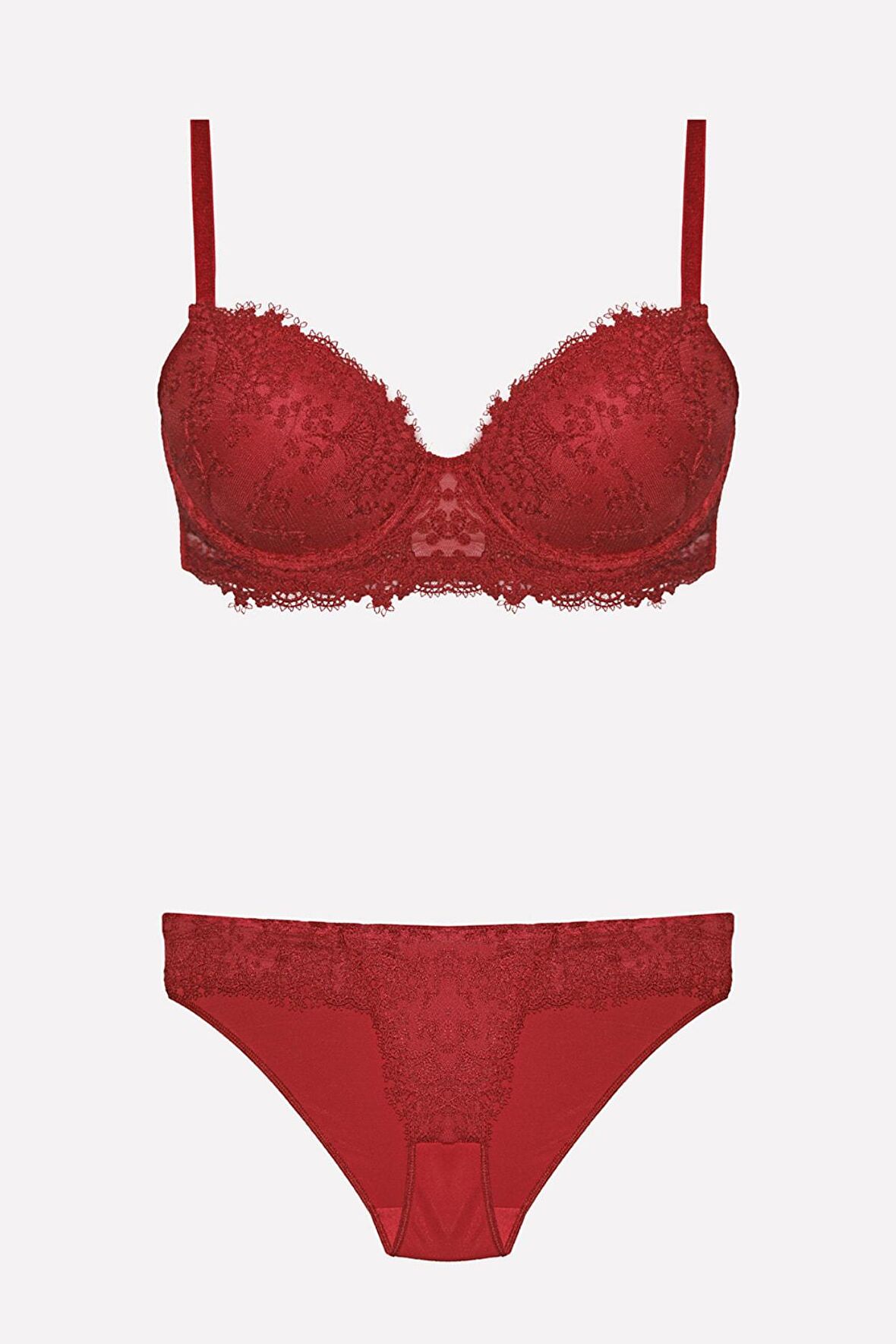 Destekli Dantelli Sütyen Takım