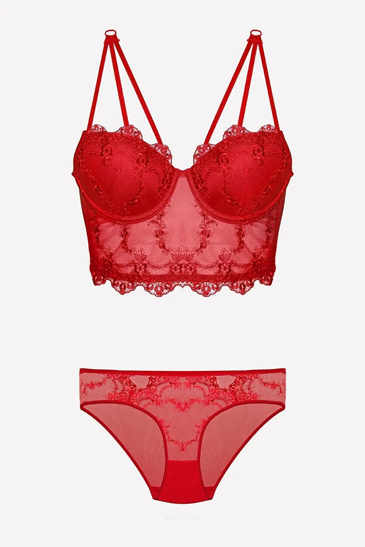 Destekli Sütyen Büstiyer Takım