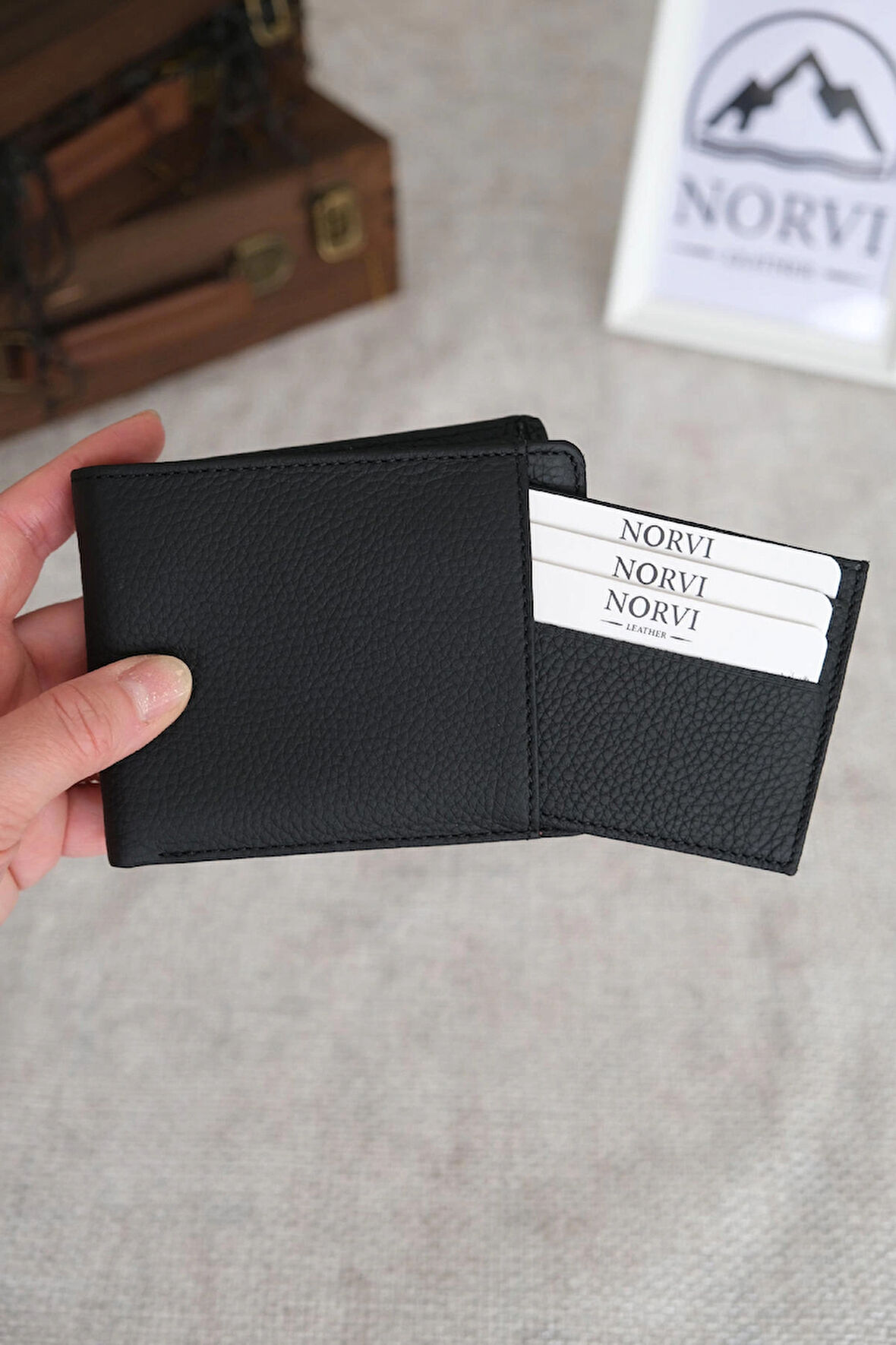 Hakiki Deri Cüzdan Kartlık Siyah