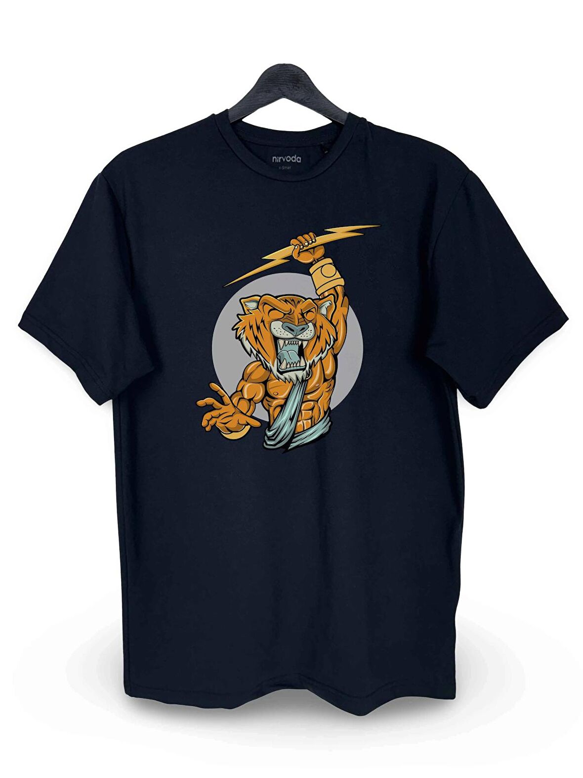 Zeus Kaplan Baskılı Loose Fit Bisiklet Yaka Unisex Tişört