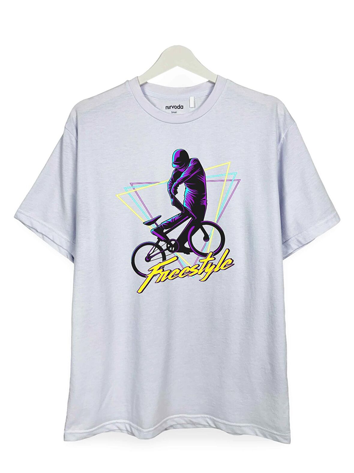 Freestyle Bisiklet Baskılı Loose Fit Bisiklet Yaka Unisex Tişört