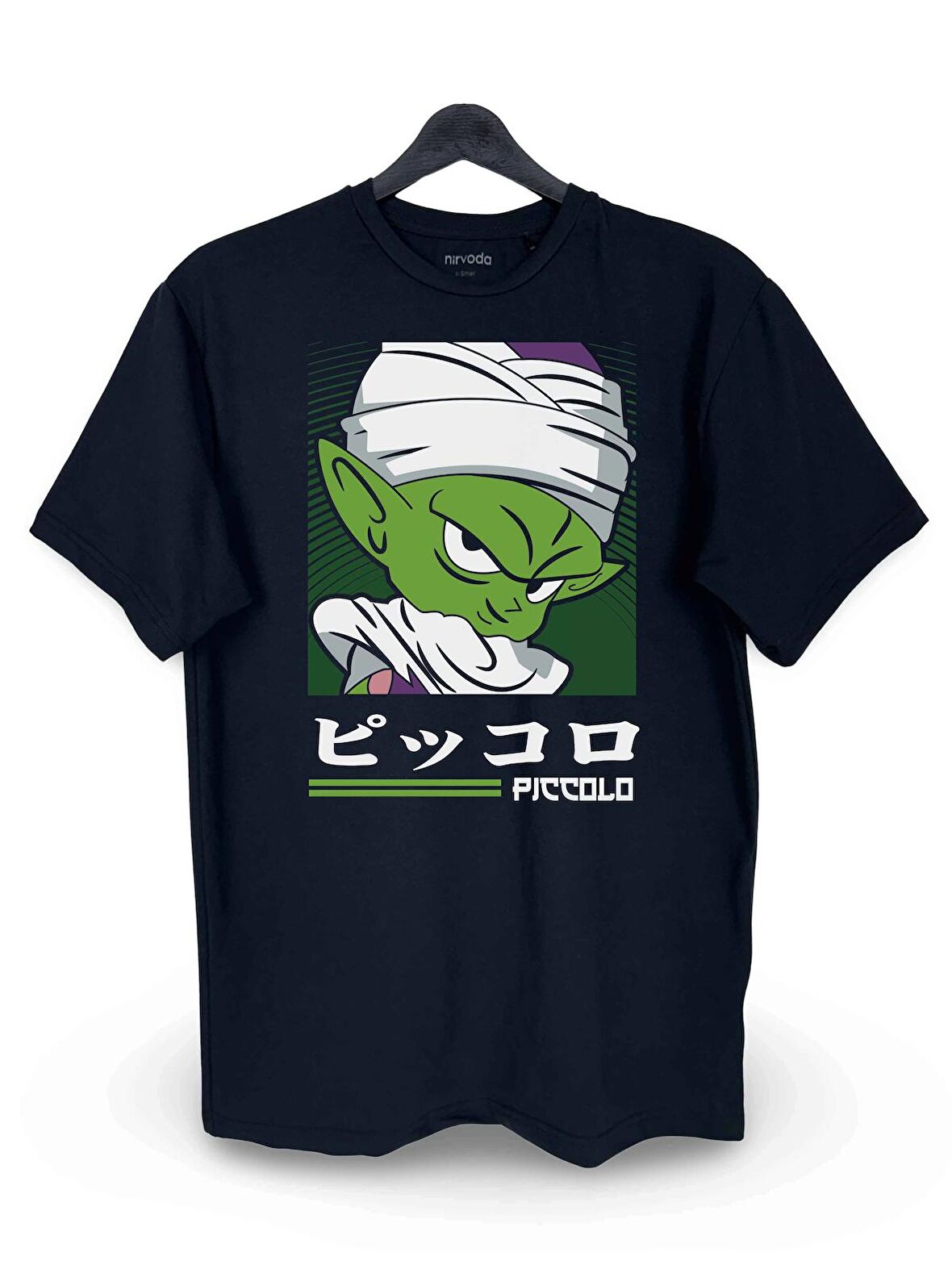 Piccolo Dragon Ball Baskılı Loose Fit Bisiklet Yaka Unisex Siyah Tişört Anime Manga