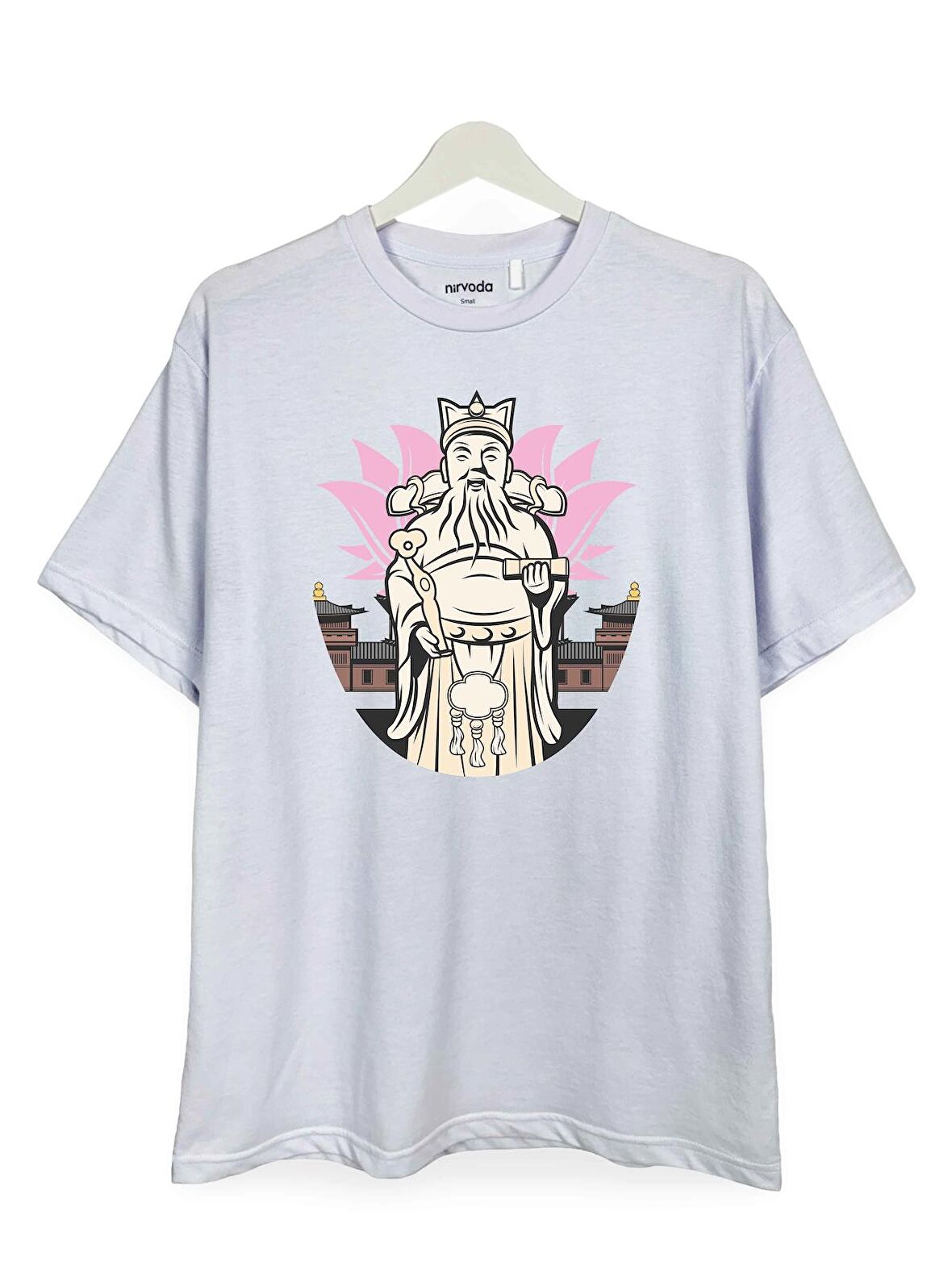 Çin Hükümdarı Baskılı Loose Fit Bisiklet Yaka Unisex Tişört