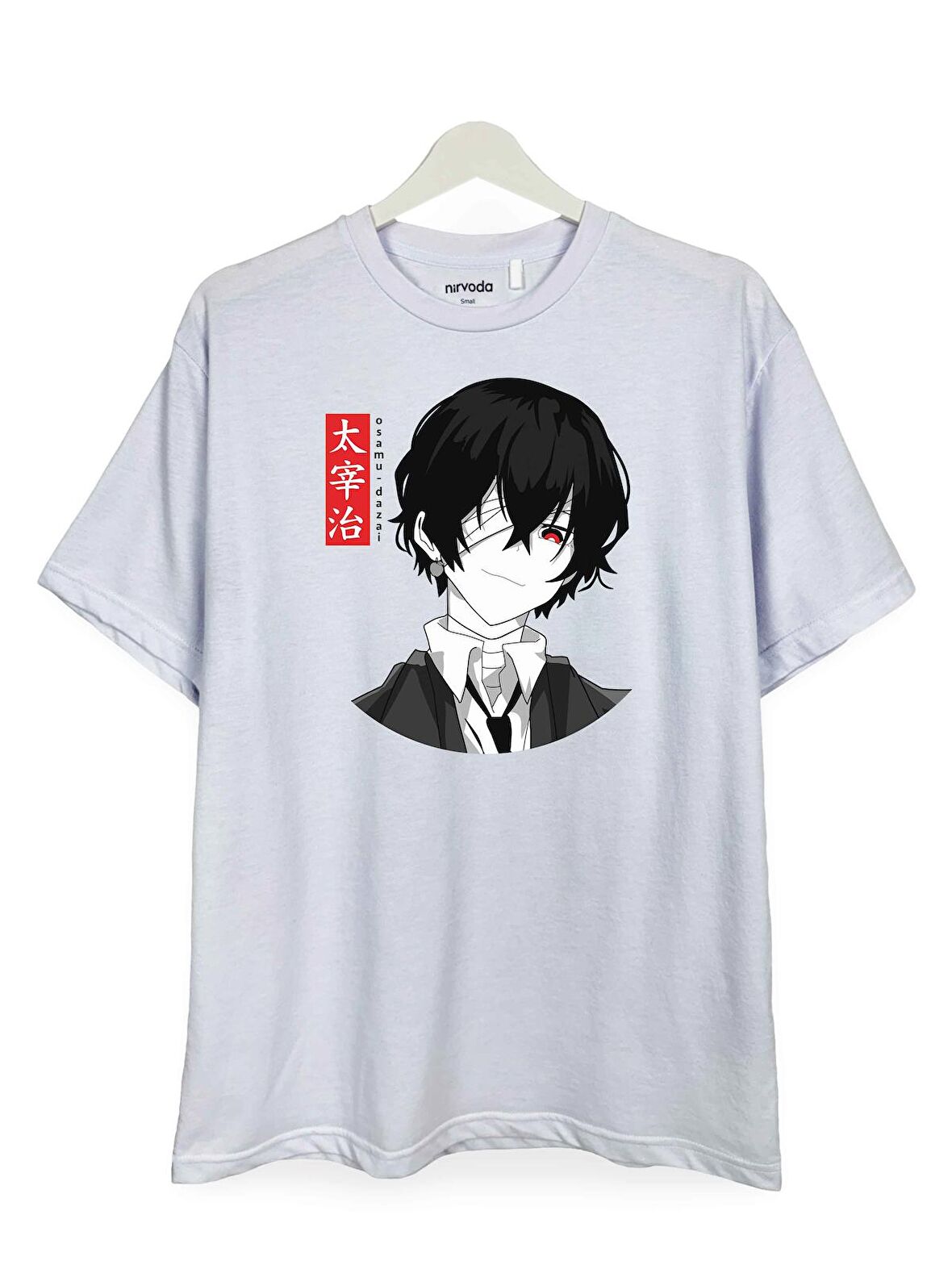 Osamu Dazai Bungou Stray Dogs Baskılı Loose Fit Bisiklet Yaka Unisex Tişört Anime Manga