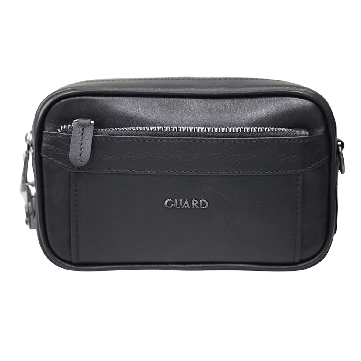 Guard Kristal Siyah Hakiki Deri Şifreli El Çantası