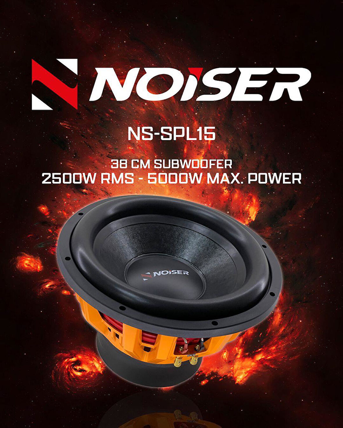 Noiser NS-SPL15 38 Cm Subwoofer Bas 4 Ohm 5000 Watt Max Power 2500 RMS