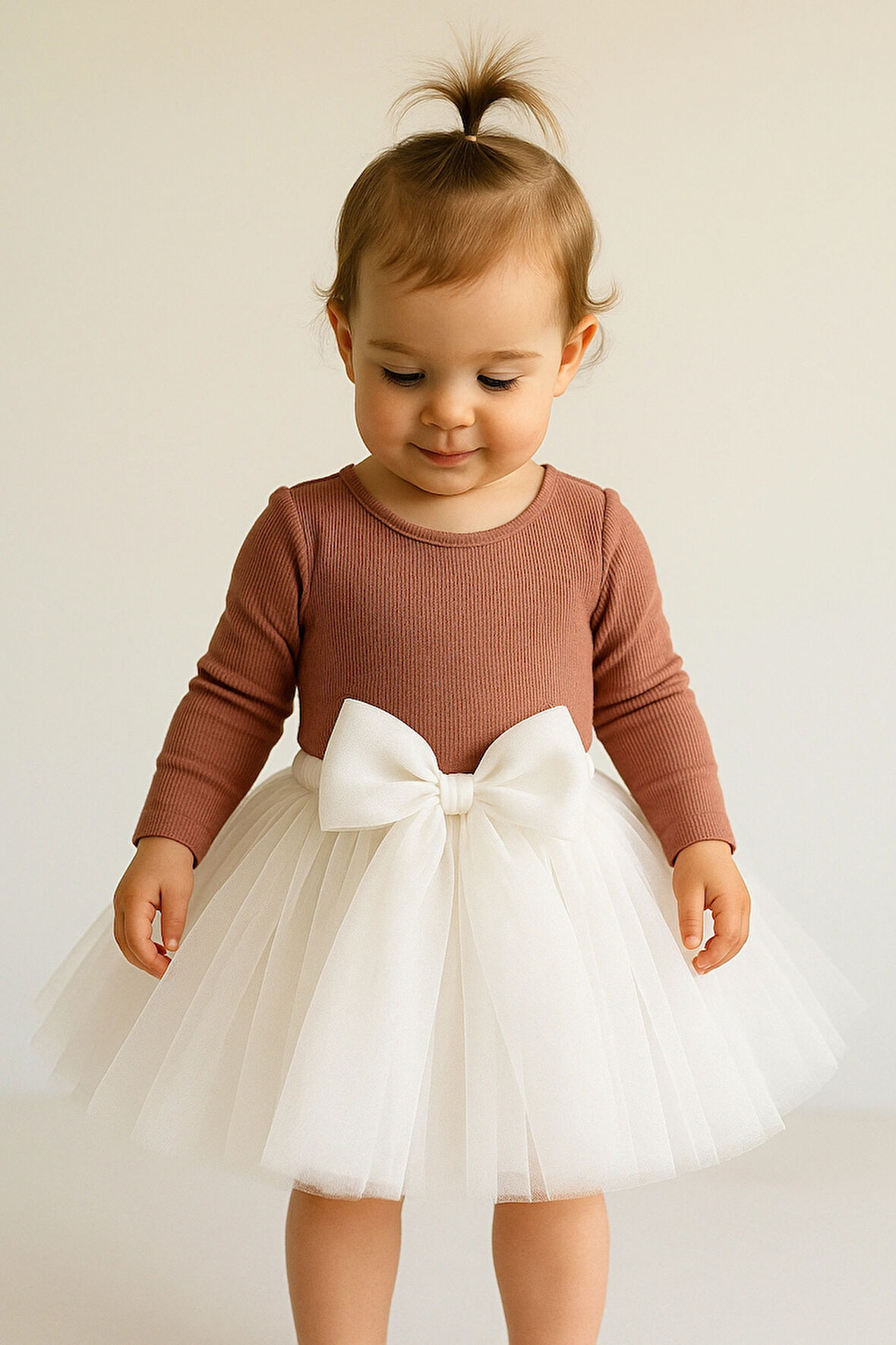 Kız Bebek Astarlı Önü Tokalı Beli Lastikli Kabarık Tütü Etek