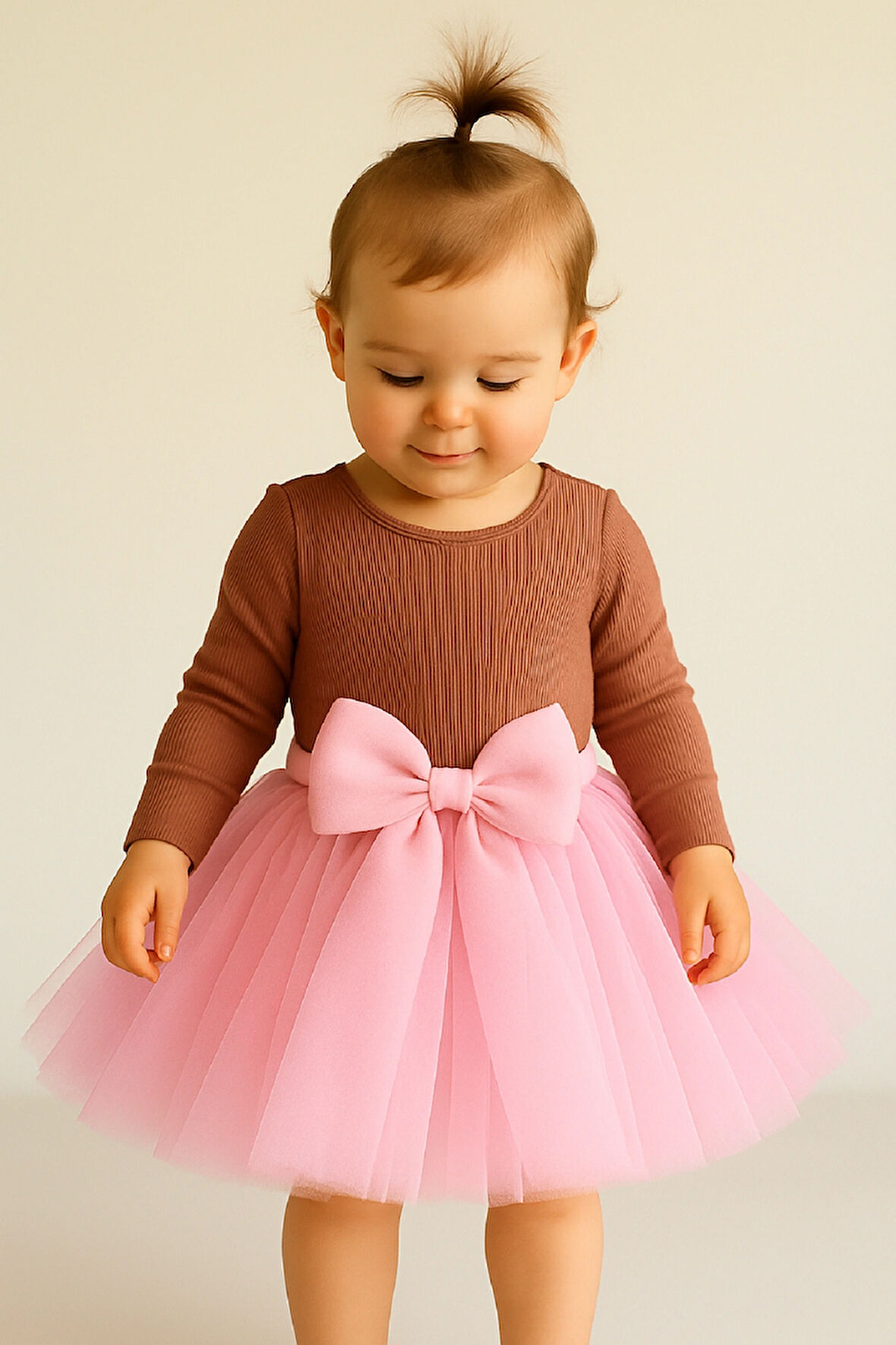 Kız Bebek Astarlı Önü Tokalı Beli Lastikli Kabarık Tütü Etek