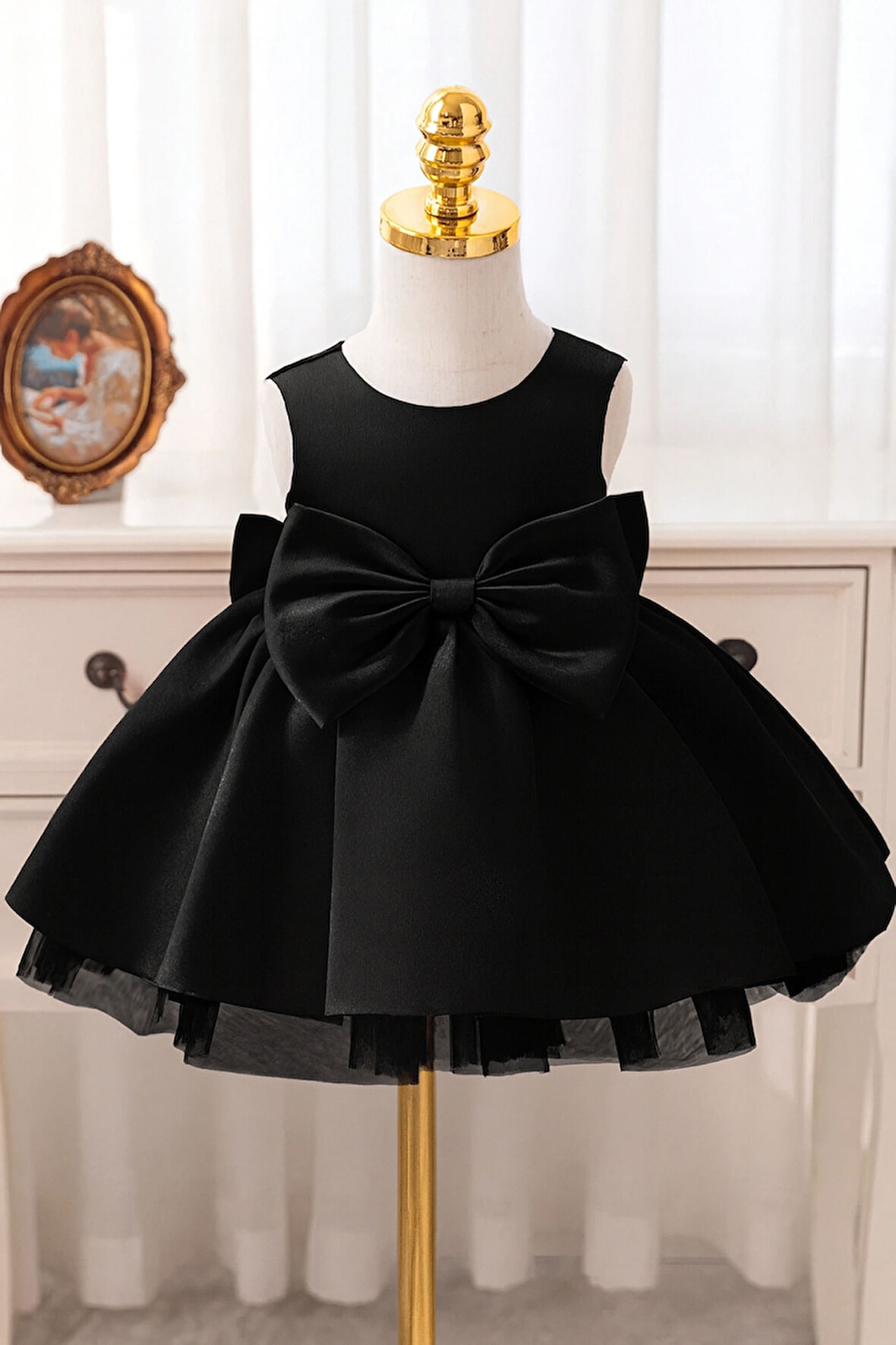 Kız Çocuk Kare Yaka Abiye Zarif Prenses Elbise Kız Bebek Elbise Parti Gelinlik 