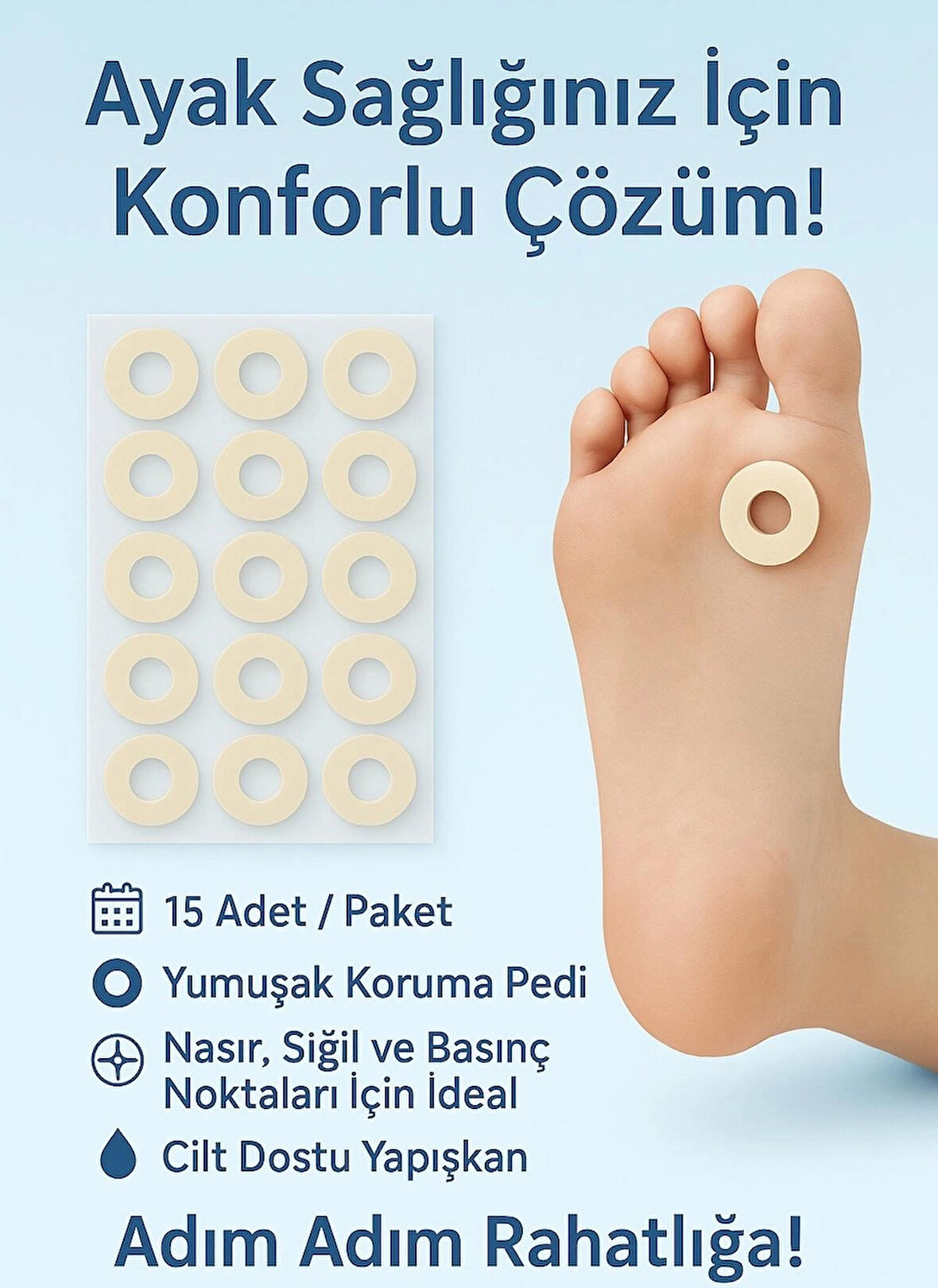 Ayak Nasır Pedi Nasır Yastığı 15 Adet