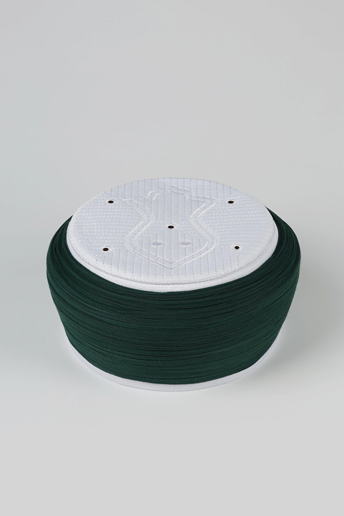 Namaz Sarığı - Yeşil Kumaş - Beyaz Takke - Düz Sarım - Nâli Şerif - 5 metre