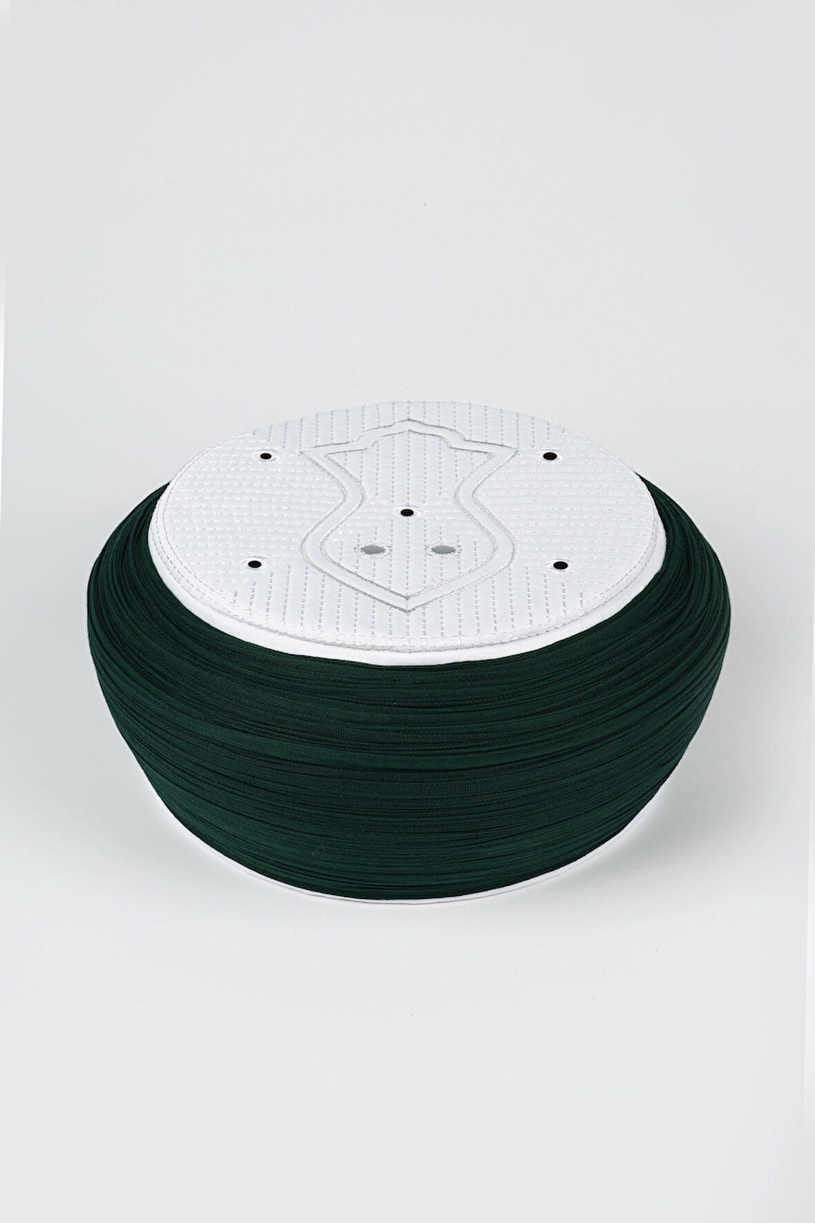 Namaz Sarığı - Yeşil Kumaş - Beyaz Takke - Yuvarlak Sarım - Nâli Şerif - 7 metre