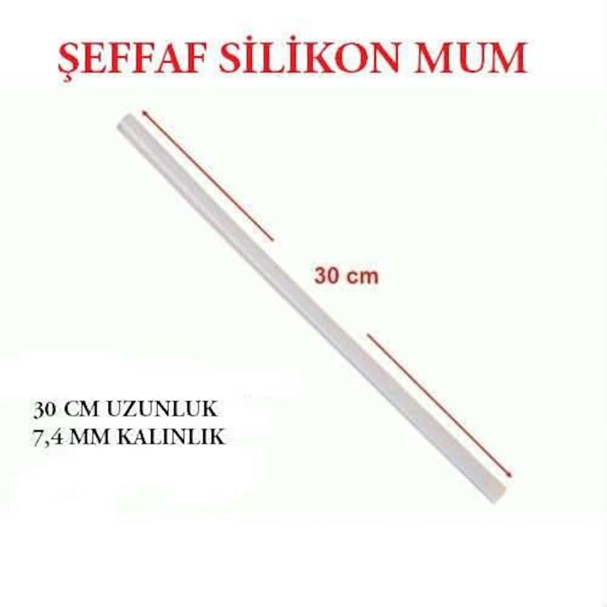 Mum Silikon İnce Ø7mmX30 cm Sıcak Mum Silikon Çubuk Uç 1 Kg (80 Adet)