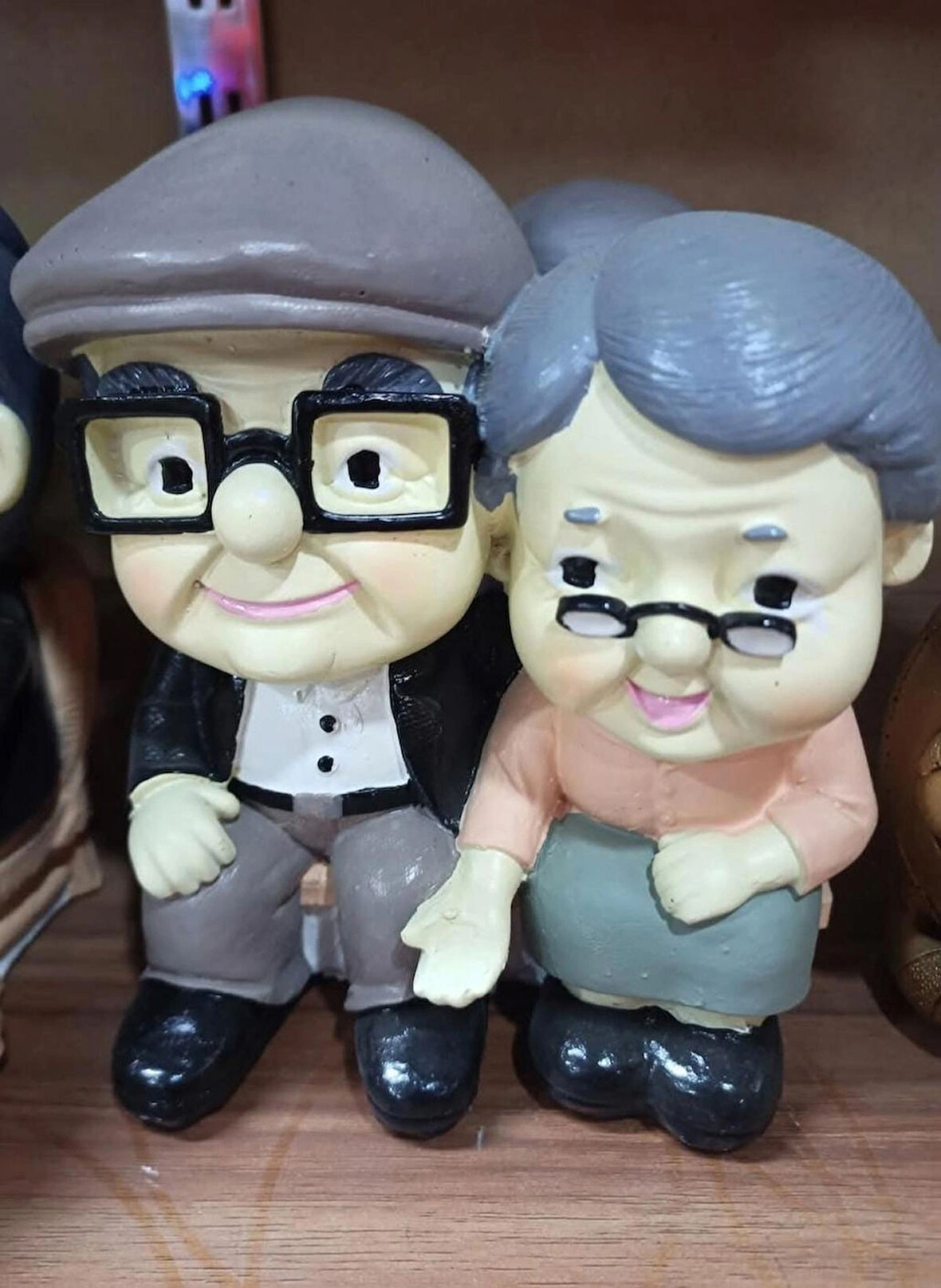 BANKTA OTURAN DEDE VE NİNE 2 Lİ BİBLO BÜYÜK BOY