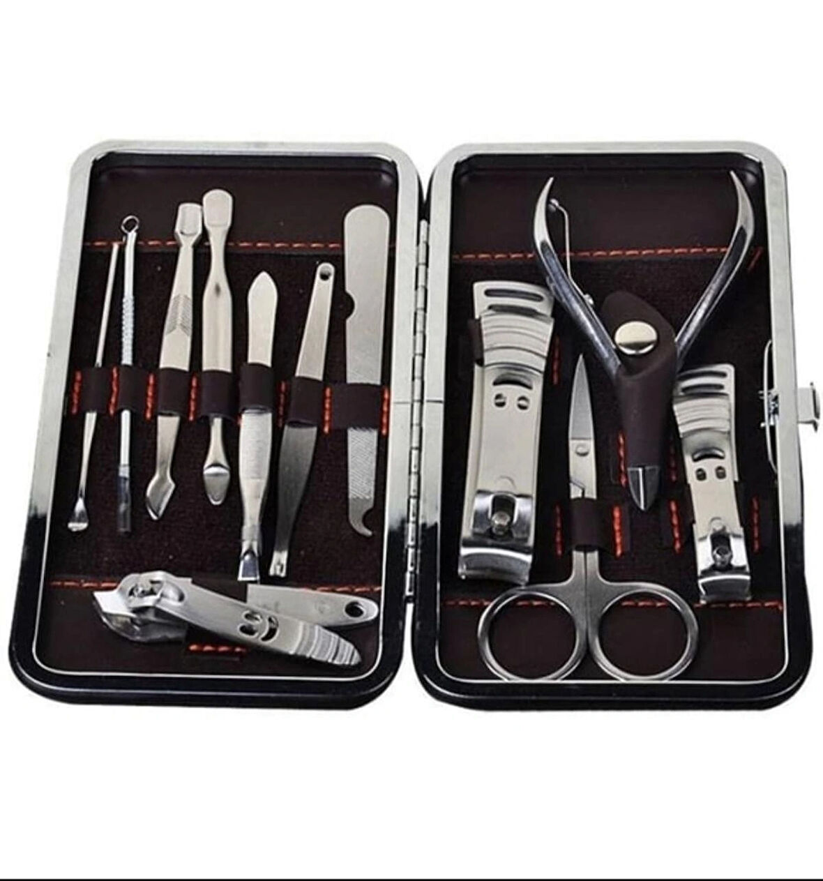 Törpü Pense Tırnak Makası Manikür Pedikür Seti Taşınabilir Kutu 12 li