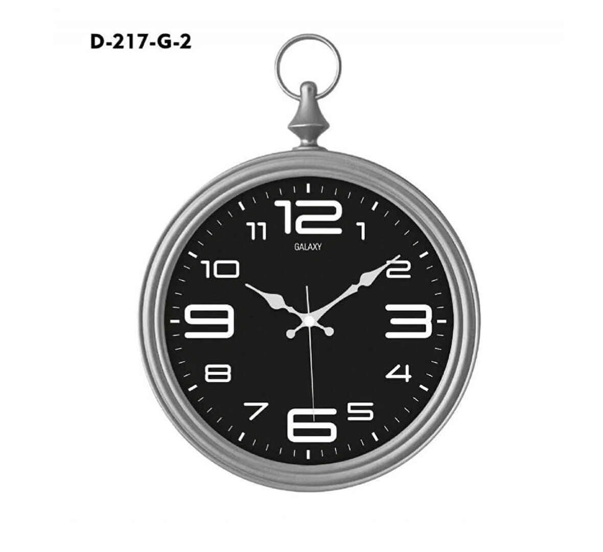  Dekoratif Köstekli Duvar Saati GRİ KENAR 40*30