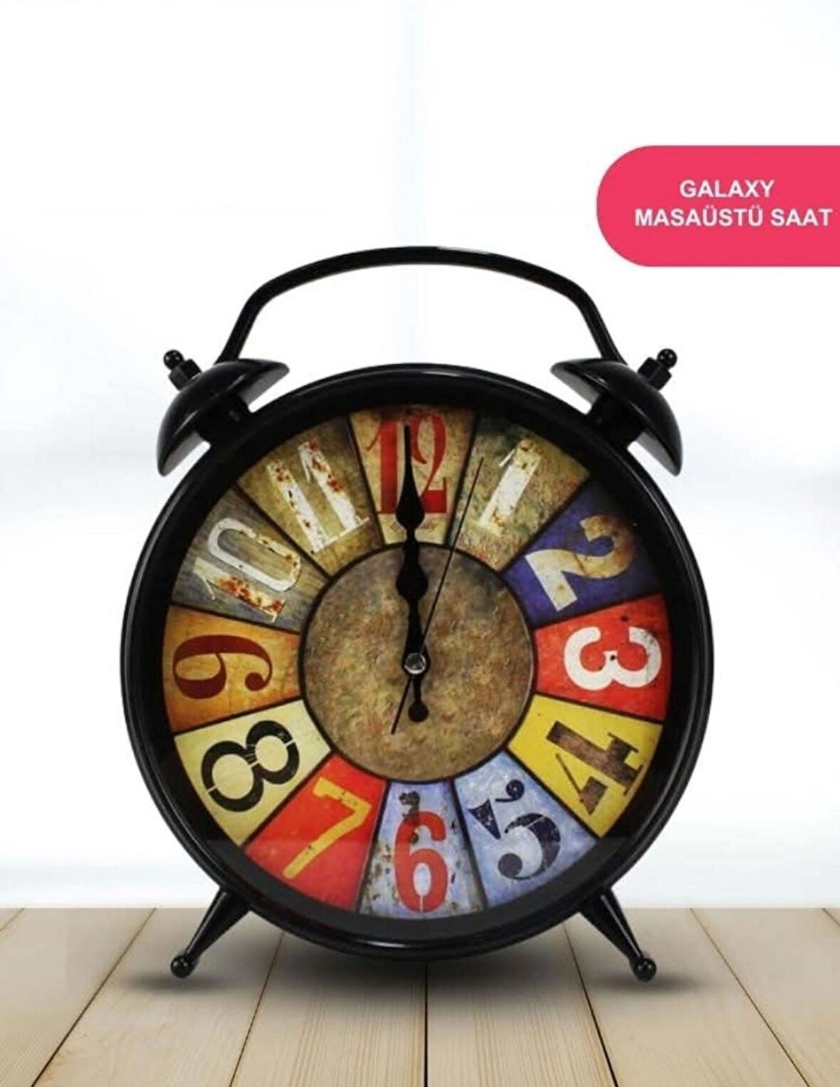 Antik Peter Renkli Rakam Masa Ve Duvar Saati 