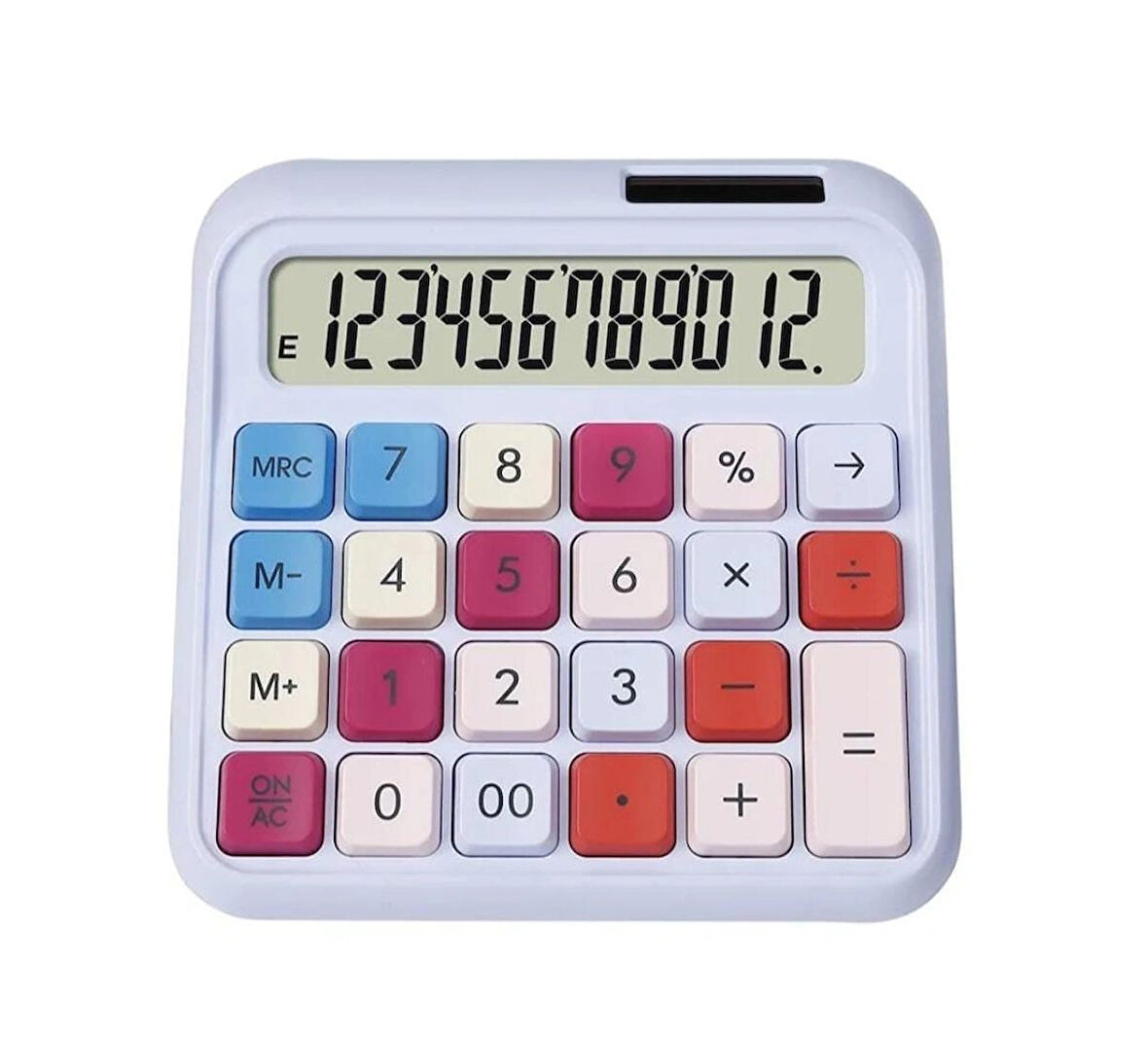 12 Haneli Güneş Enerjili Hesap Makinesi Açılı Geniş Ekran, Çift Güç Kaynağı Solar BÜYÜK BOY LİLA