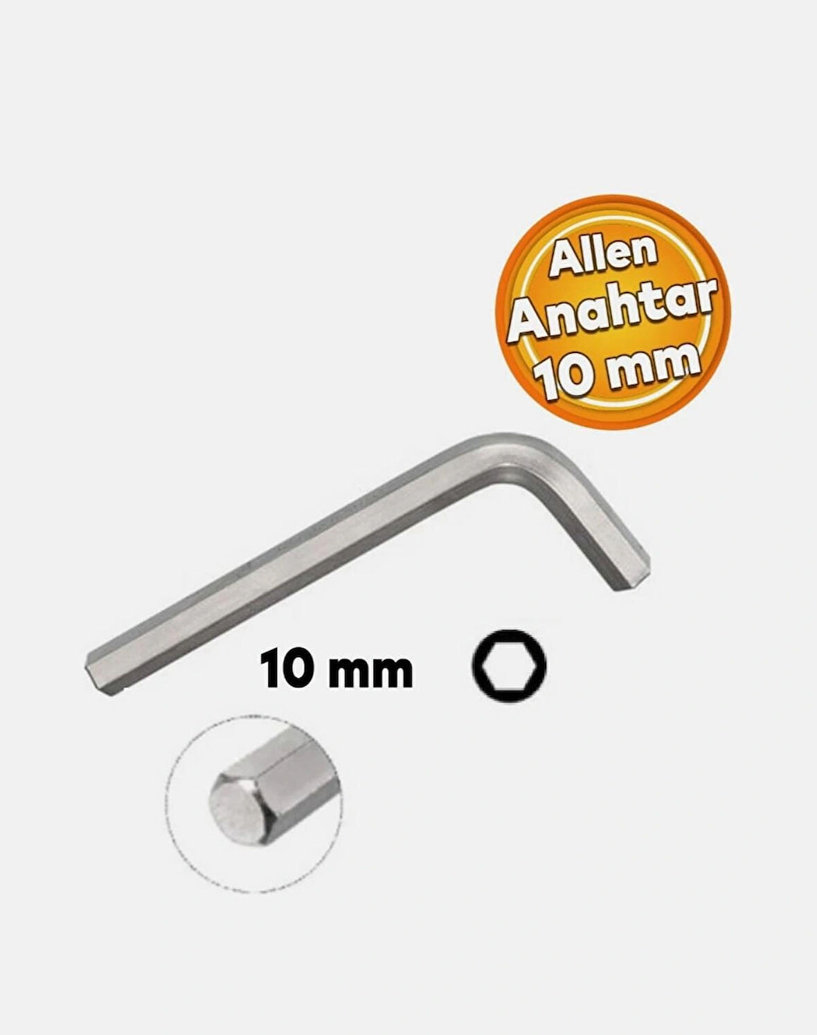 Allen Alyan Anahtar 10 mm Altıgen Vida Somun Sıkma Sökme