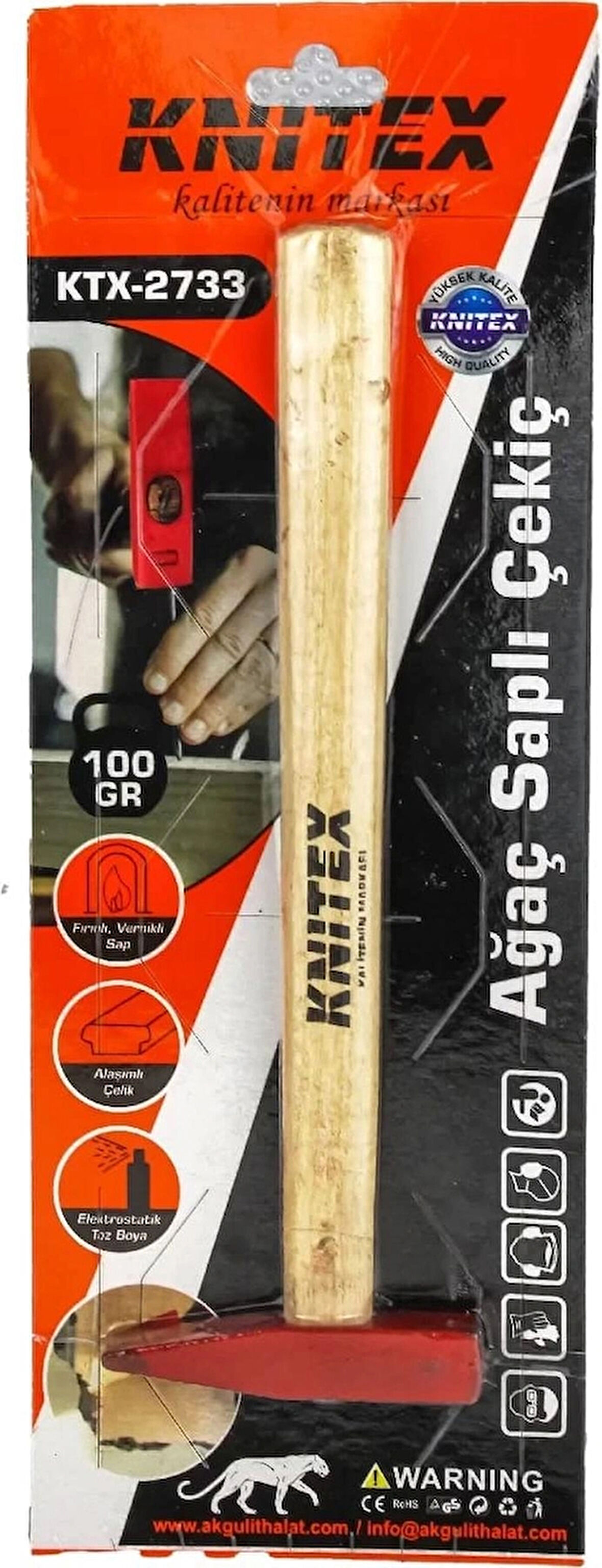 2733 AĞAÇ SAPLI ÇEKİÇ 100GR KL:70