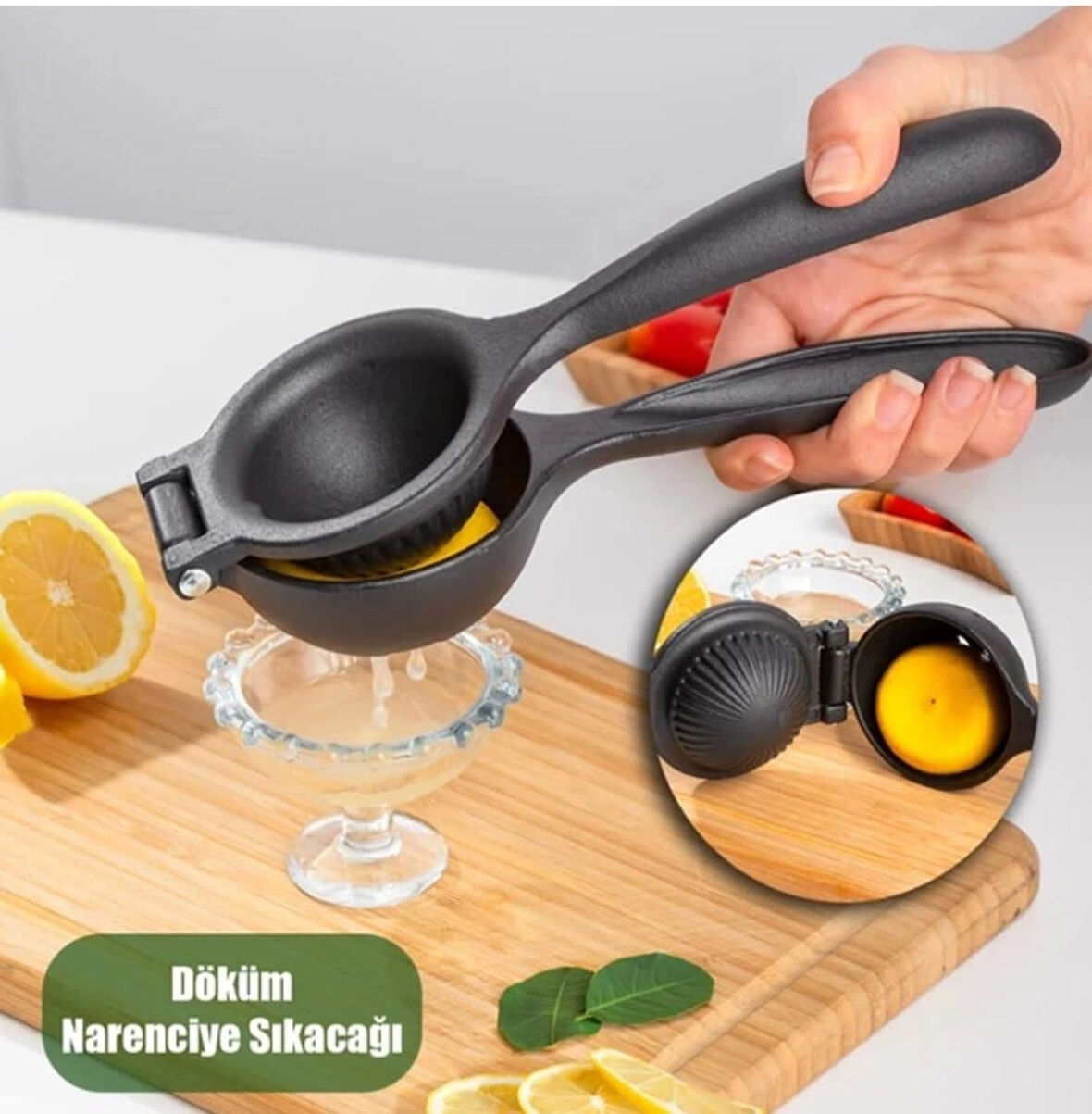 Siyah Lüks Döküm Limon&portakal Narenciye Sıkacağı - Pratik Ve Dayanıklı Gövde