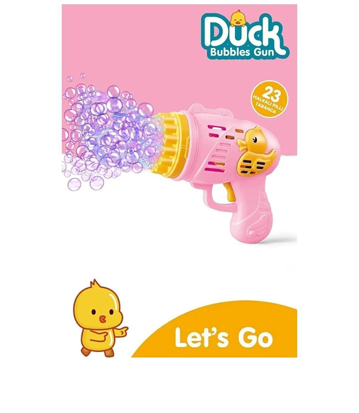 Duck köpük tabancası 23 nokta çıkışlı pilli pembe renk