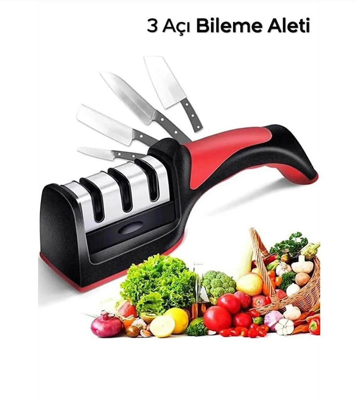 3 Kademeli Bıçak Bileme Aleti 3 Açılı Bıçak Bileme