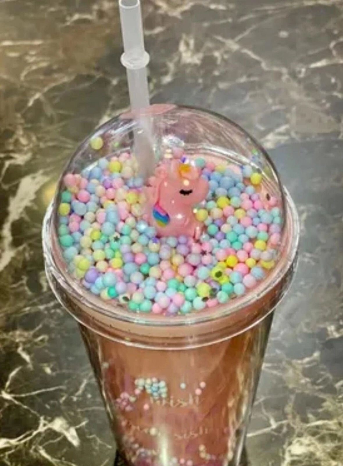 HEDİYELİK IŞIKLI BARDAK MATARA PİPETLİ ÇİFT KATMANLI YAVRUAĞZI RENK