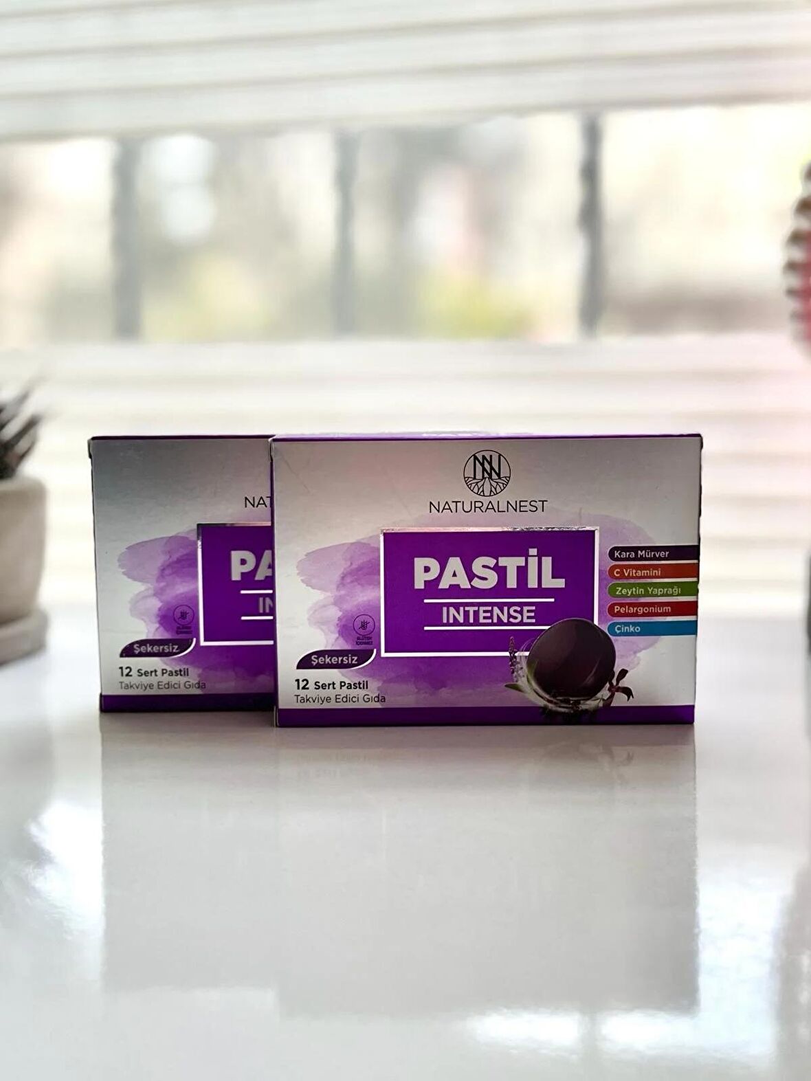 Naturalnest 12 Pastil İntense 2'Lİ SET - Karamürver/ C vitamini/ Zeytin Yaprağı/ Çinko