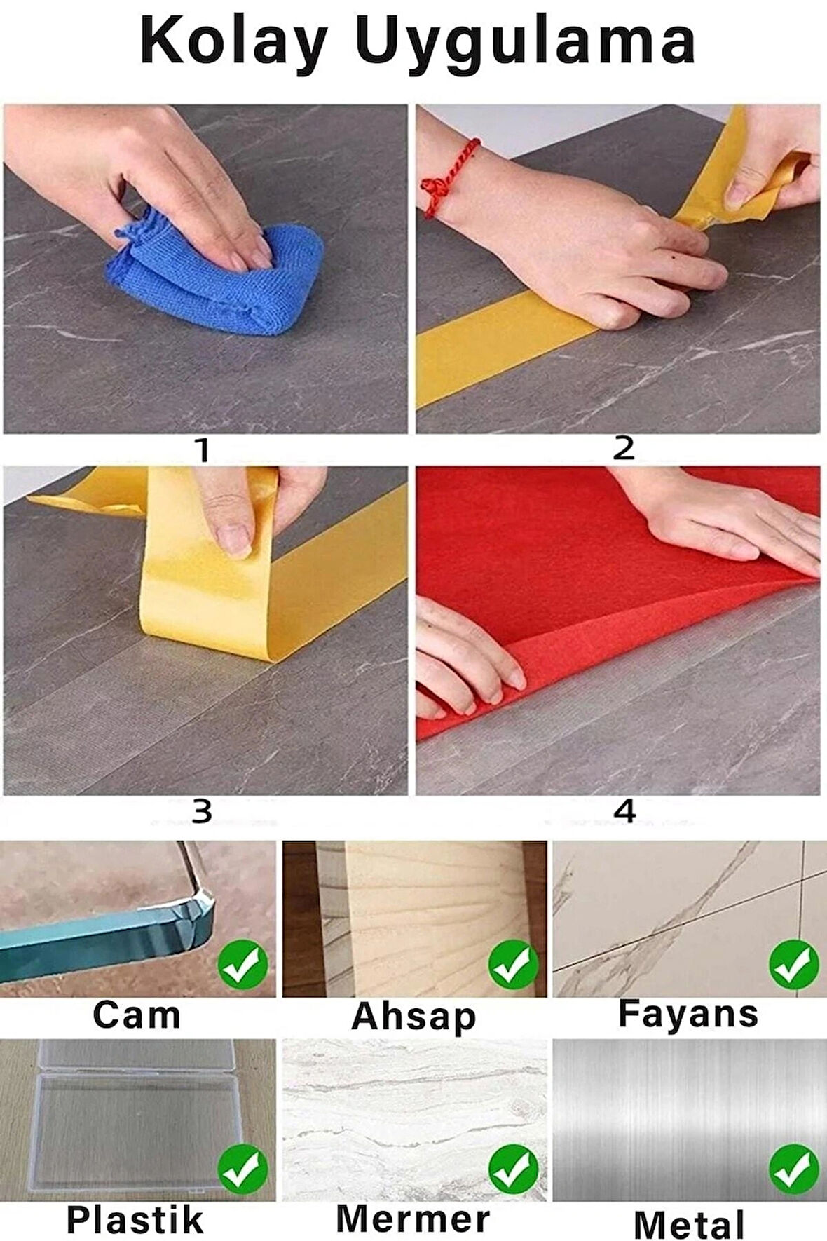 Halı Kaydırmaz Bant Çift Taraflı Çok Amaçlı İz Bırakmaz Sabitleme Bandı 36mm x 5mt