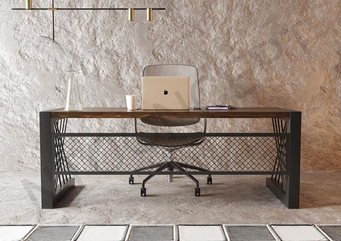 Ntconcept Alfa Çalışma Masası Ahşap - Masif 85 x 230 cm Siyah 
