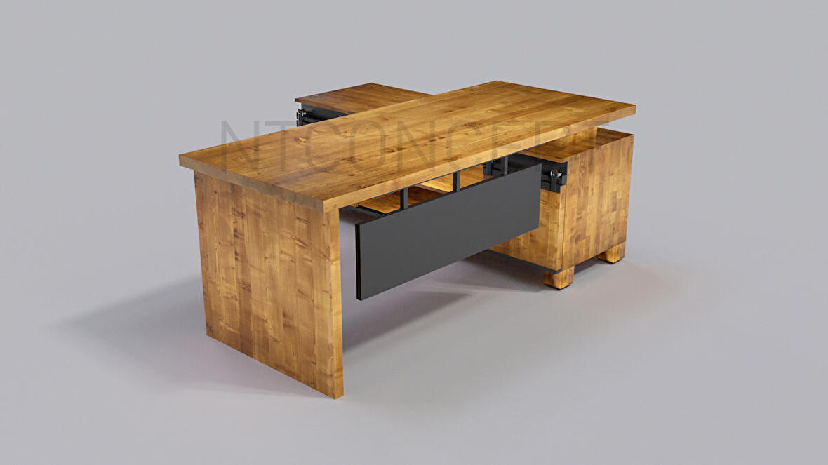 Ntconcept Enox Ofis Masası Ahşap 100 x 260 cm Koyu Ceviz 