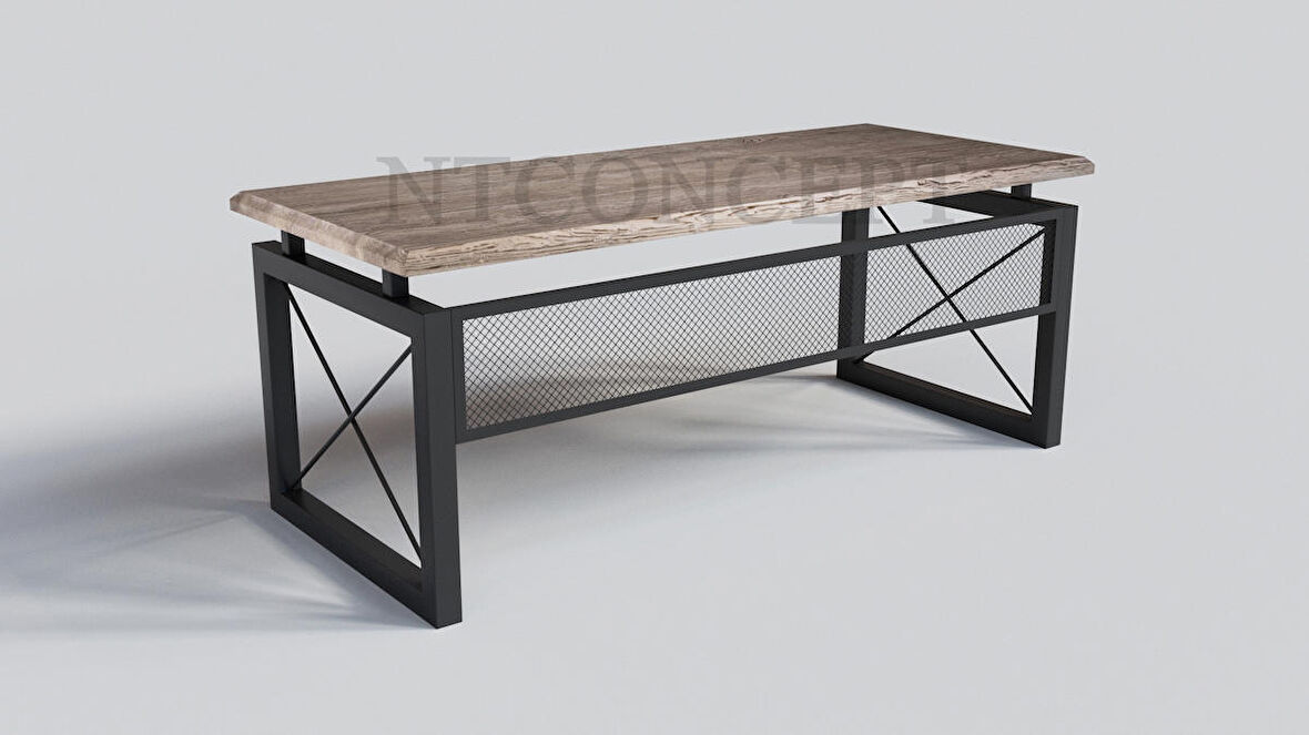 Ntconcept Win Çalışma Masası Ahşap 85 x 200 cm Koyu Ceviz - Taş Rengi 