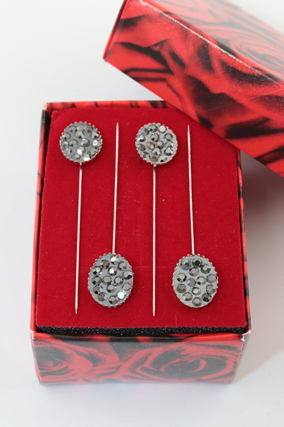 4'lü Oval Taşlı Eşarp İğnesi. Şal İğnesi. Türban İğnesi. Başörtü İğnesi. Eşarp Ve Şal İğnesi