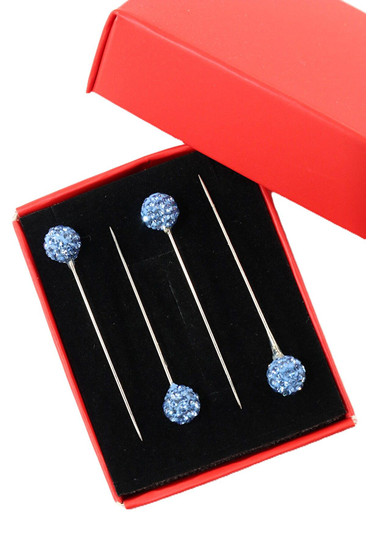 4’lü mavi taşlı eşarp iğnesi. Şal iğnesi. Türban iğnesi. Başörtü iğnesi. Eşarp ve şal iğnesi.