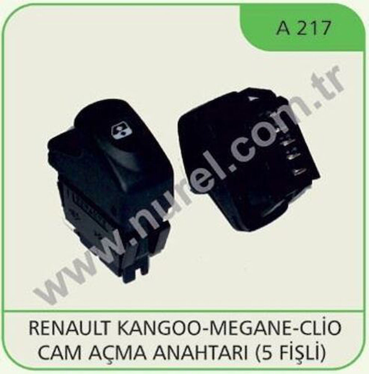 Nurel A217 Cam Açma Anahtarı Sol 5 Fişli Megane Kangoo Clio 7700838099